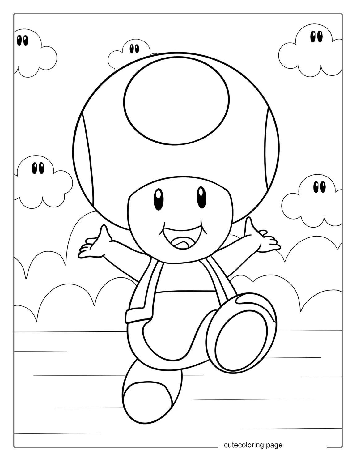 Smiling Toad From Super Mario Land coloring page