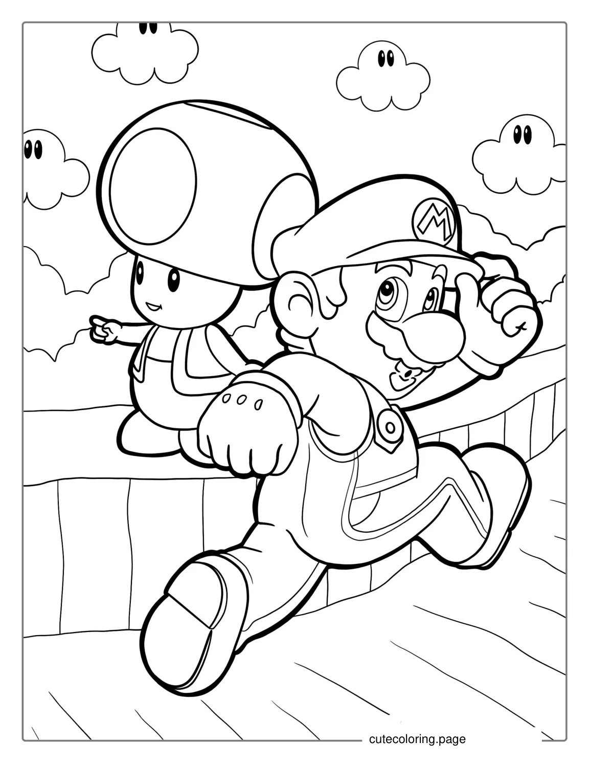 Super Mario And Toad coloring page