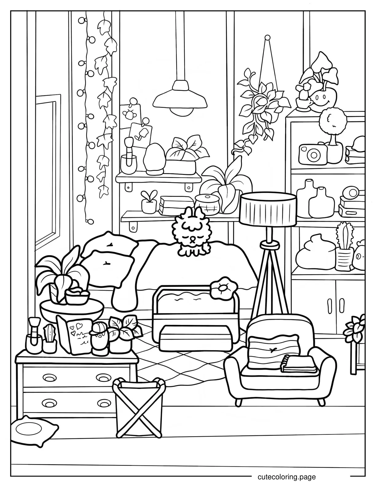 Aesthetic Toca Boca Bedroom Design coloring page