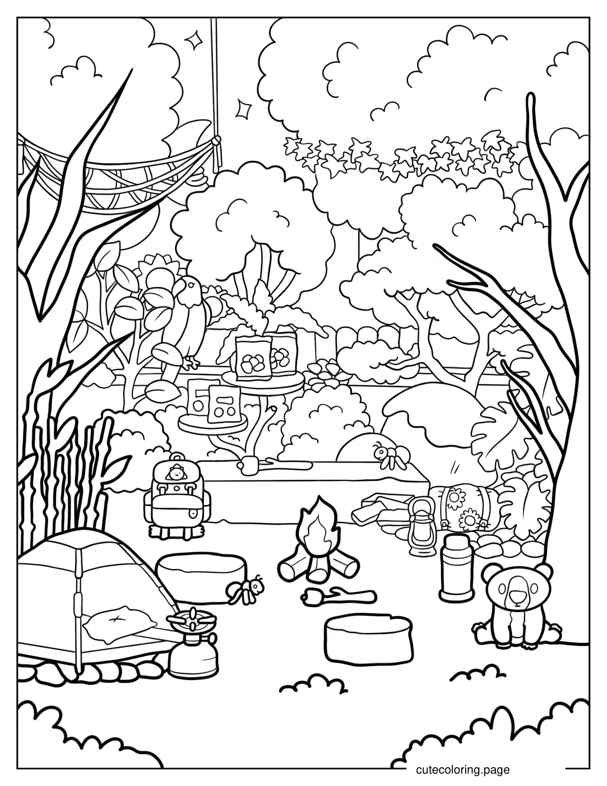 Detailed Toca Boca Camping Site Coloring Page coloring page