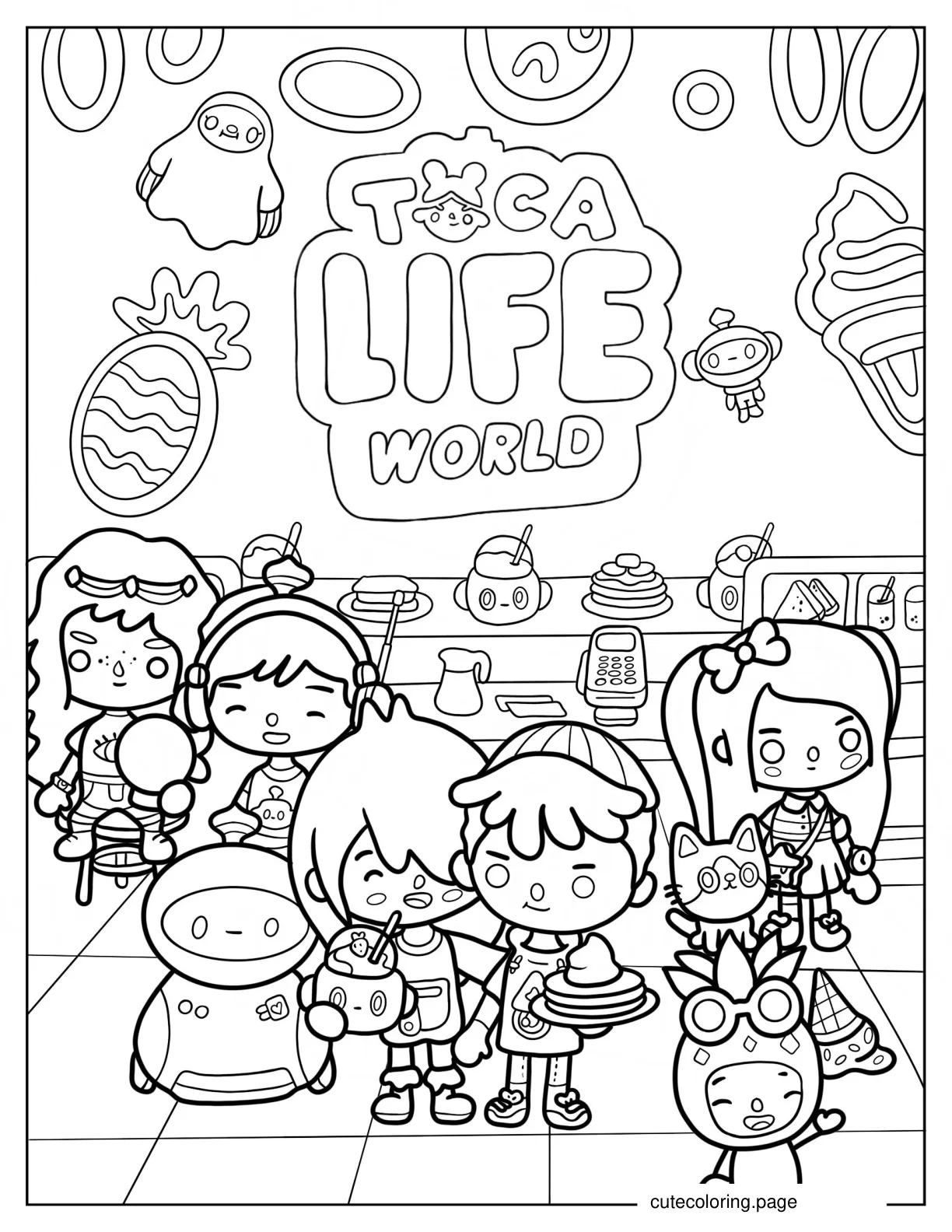 Detailed Toca Boca Life World Poster Coloring Page coloring page