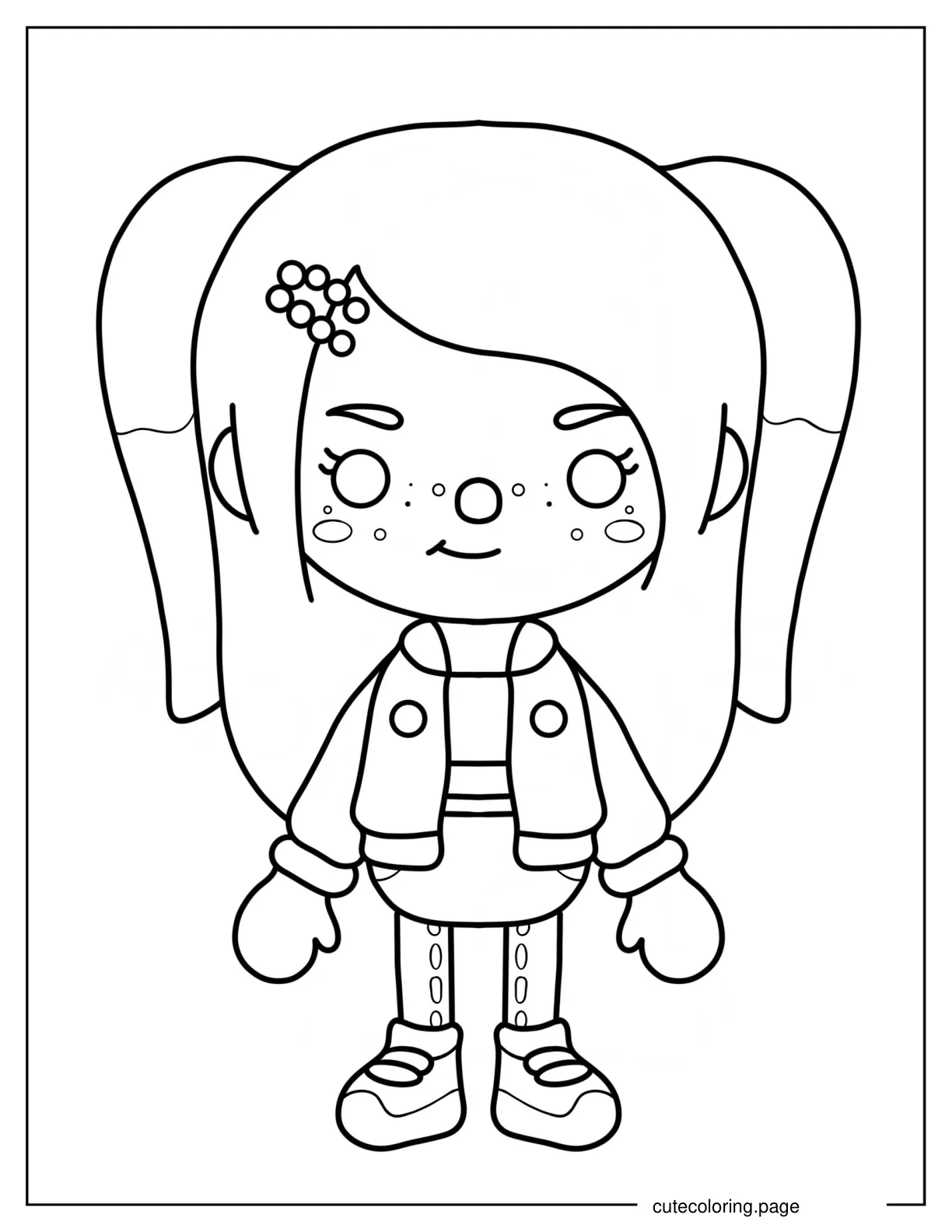 Freckled Toca Boca Girl Coloring Sheet coloring page