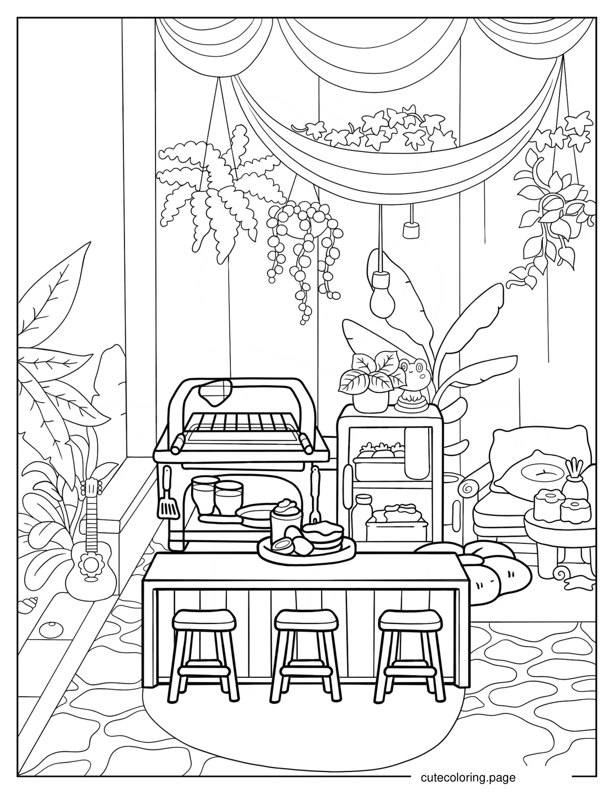 Toca Boca Beach House Interior Design coloring page