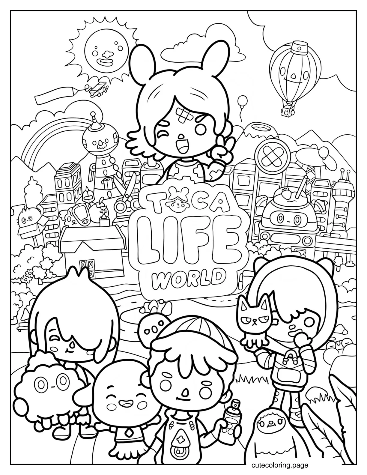 Toca Boca Life World Poster Coloring Sheet coloring page