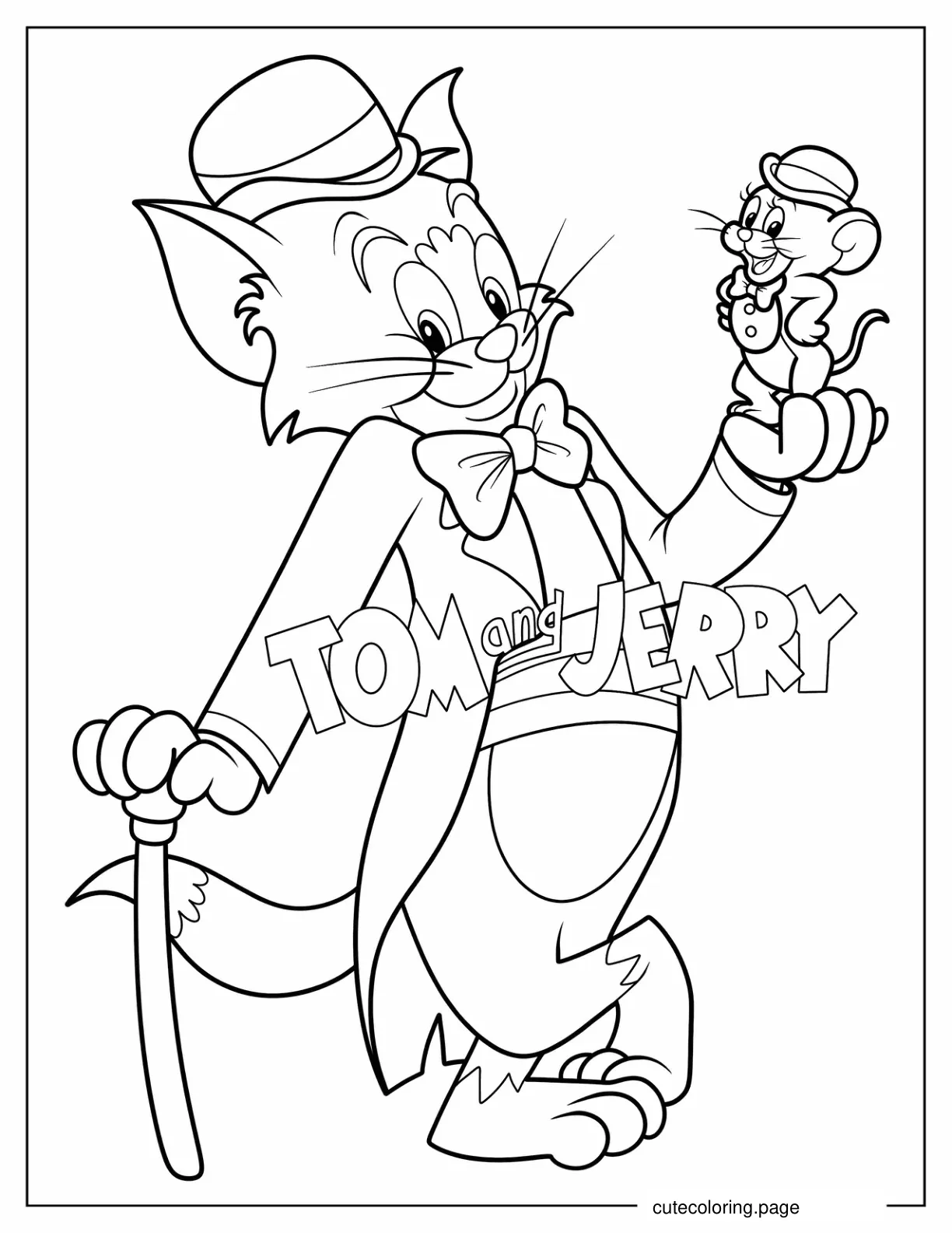 Easy Tom and Jerry Poster to Color coloring page