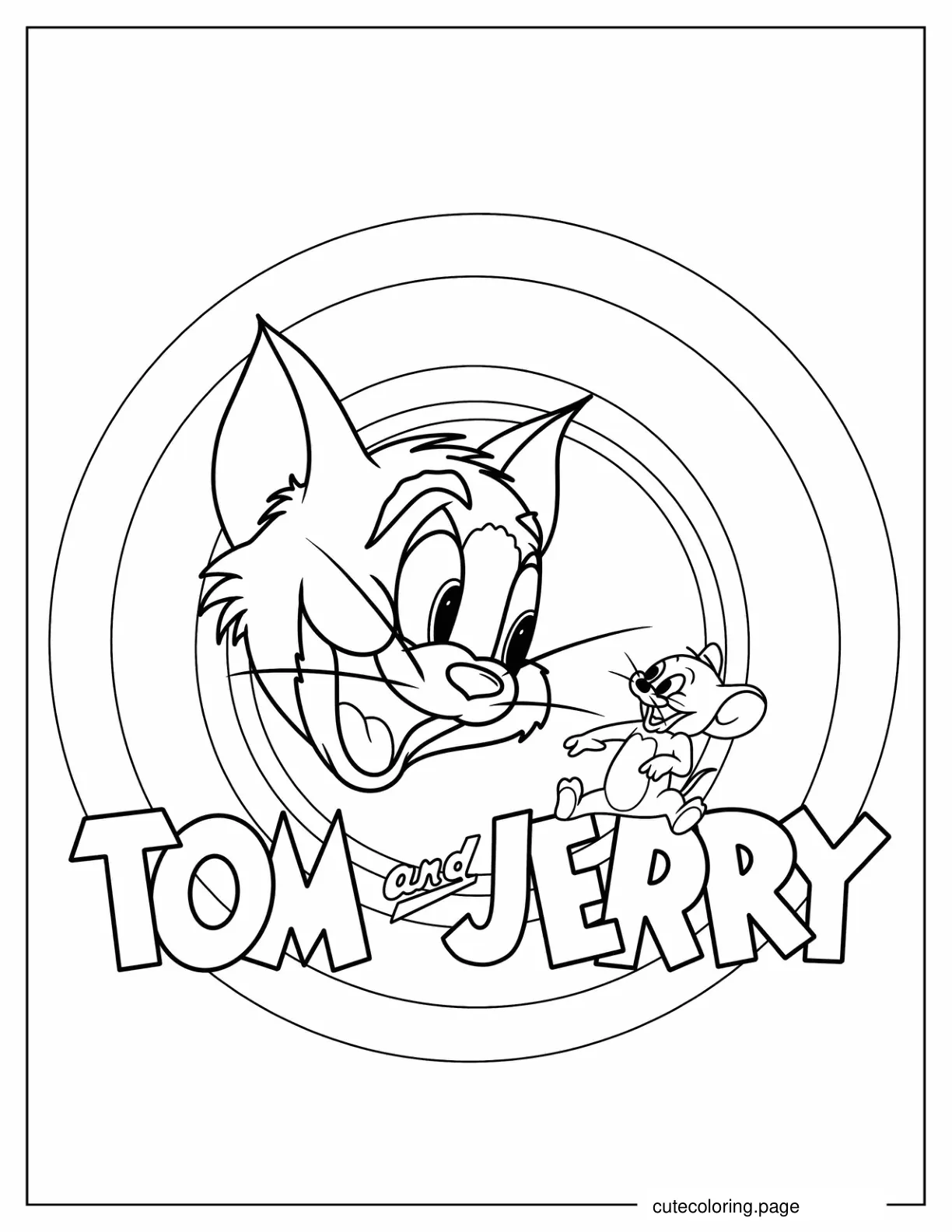 Tom and Jerry Cartoons Logo coloring page