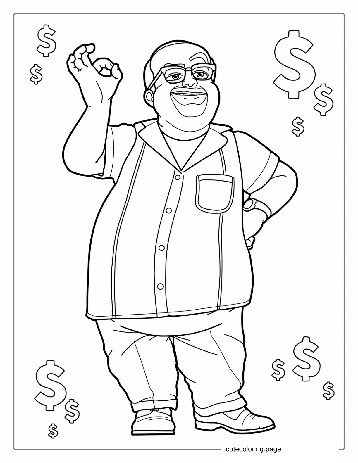 Al McWhiggin The Chicken Man Coloring Page coloring page