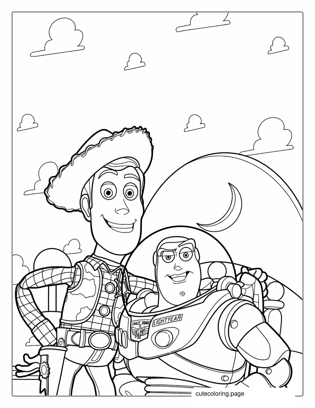 Coloring Page Of Buzz And Wody coloring page