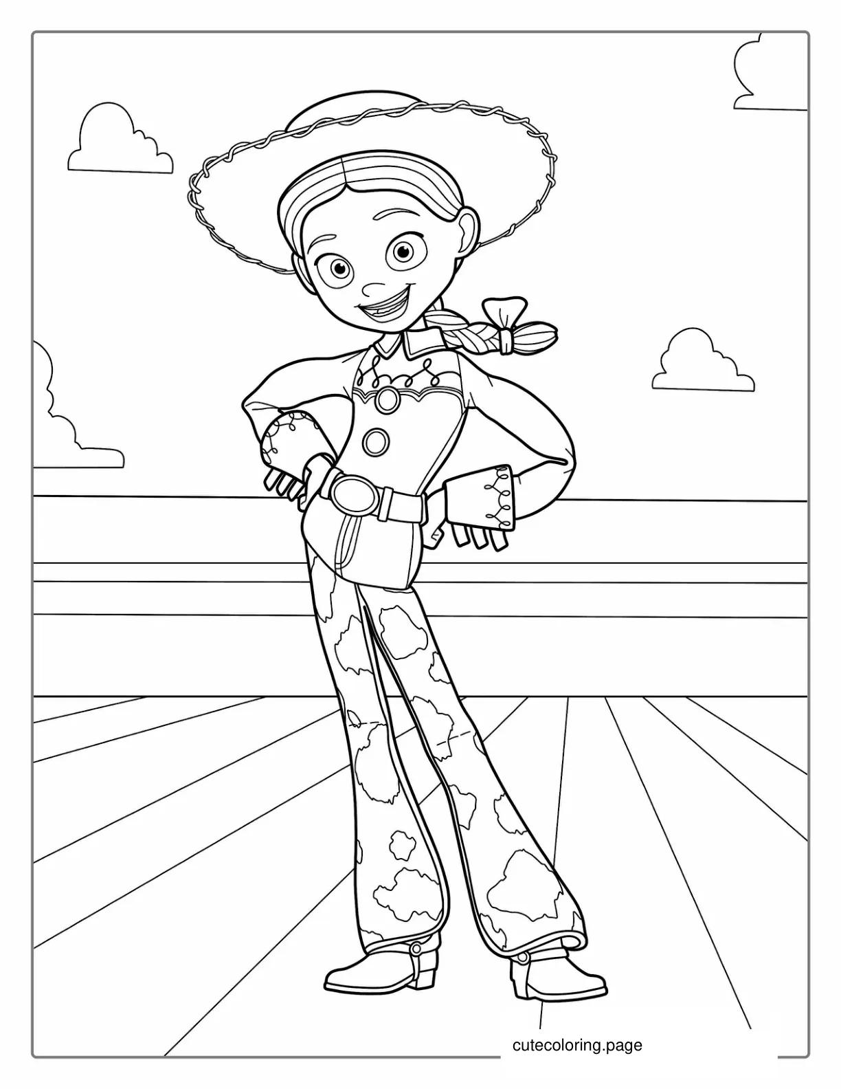 Jesse The Cowgirl Coloring Picture For Kids coloring page