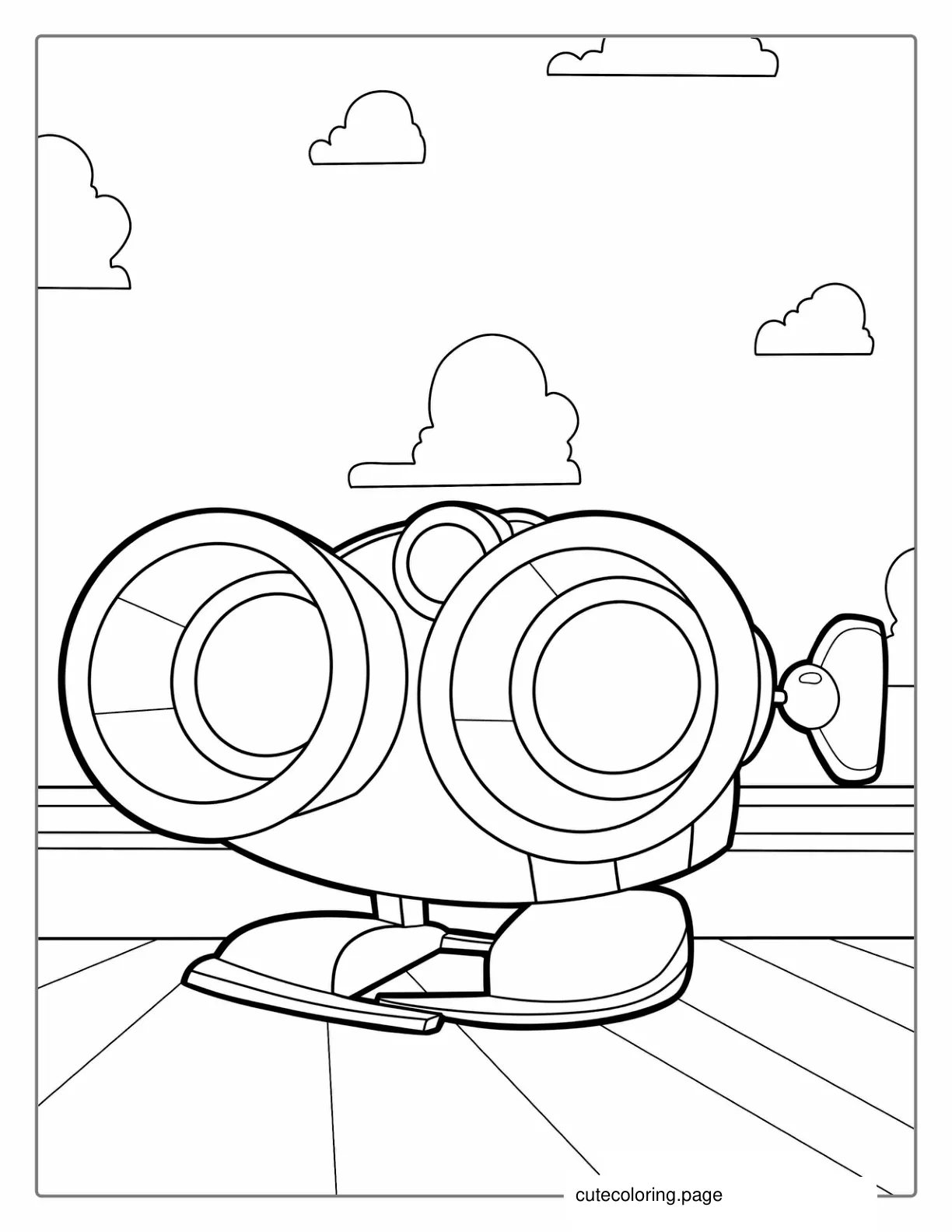 Lenny the Binoculars Coloring Sheet For Kids coloring page