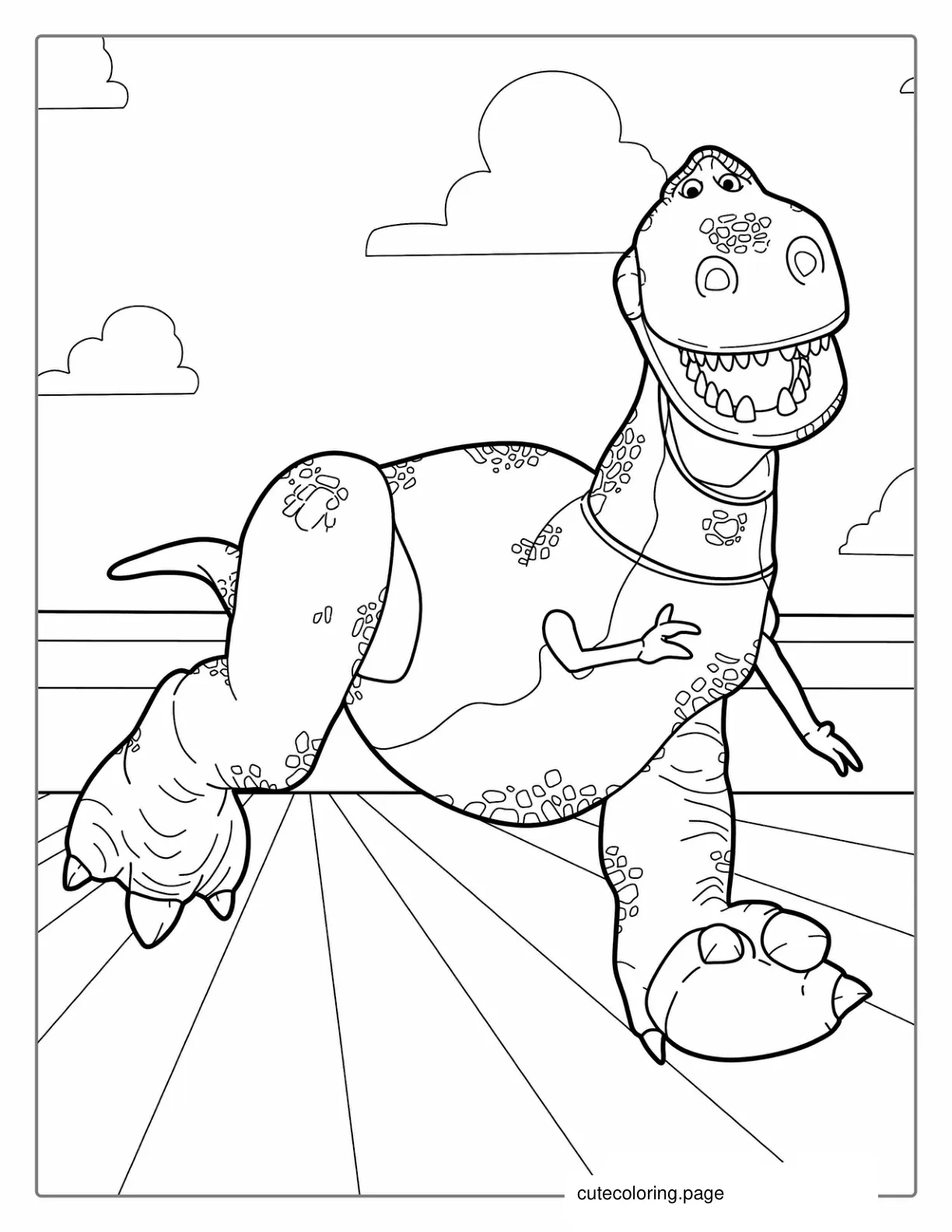 Rex The Dinosaur Coloring Sheet coloring page