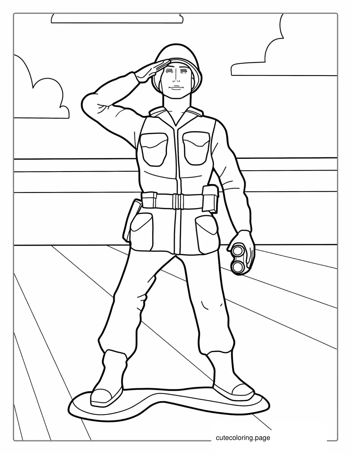 Sarge Green Army Man From Toy Story coloring page