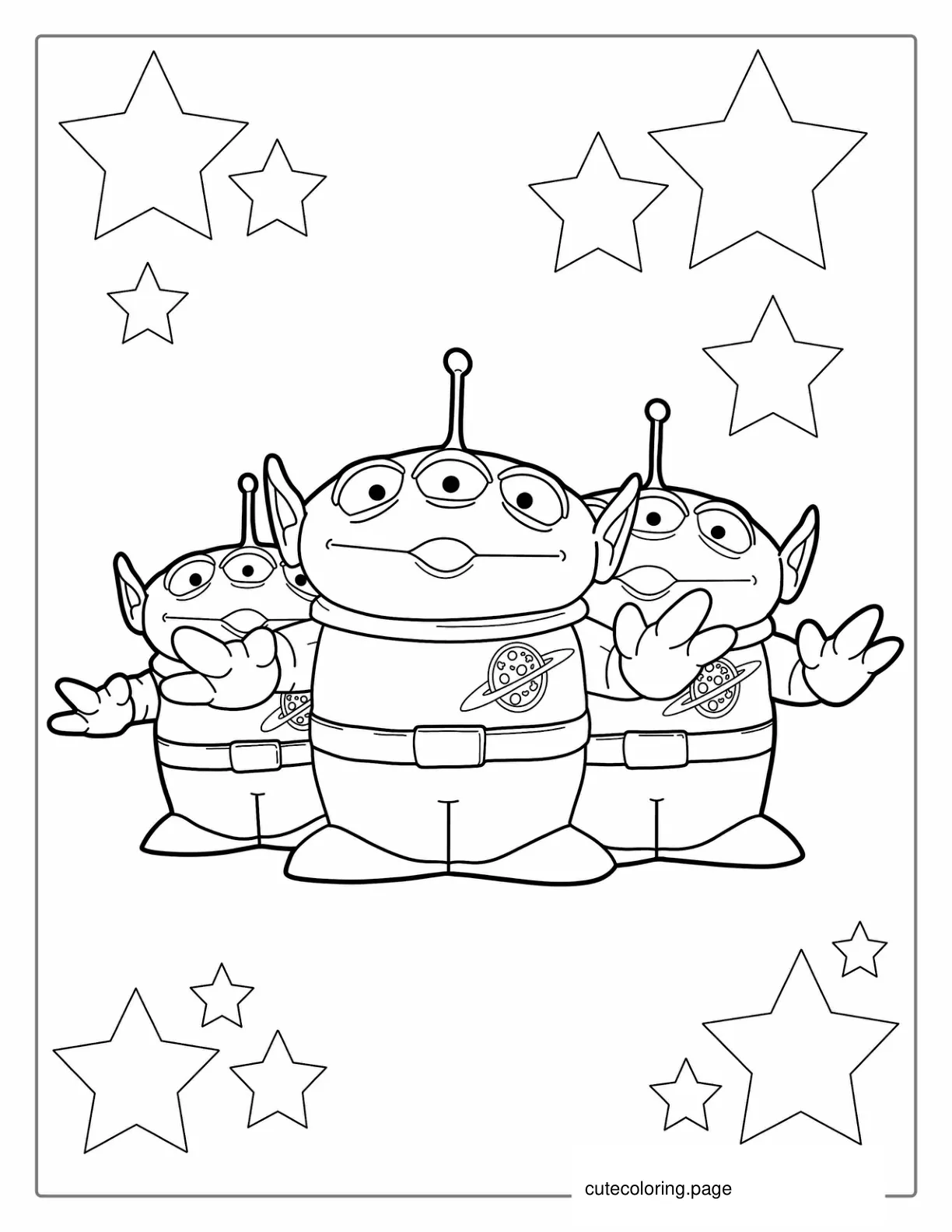 Toy Story Aliens Coloring Sheet coloring page