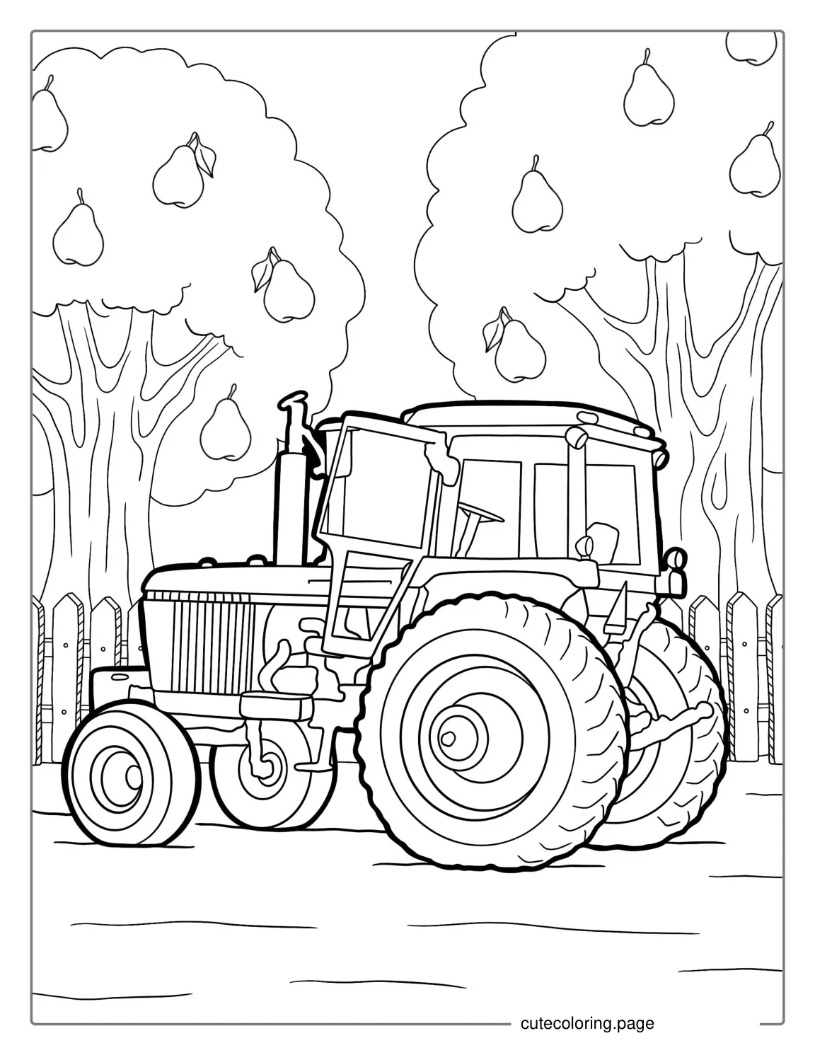 John Deere Tractor In Field Coloring Page coloring page