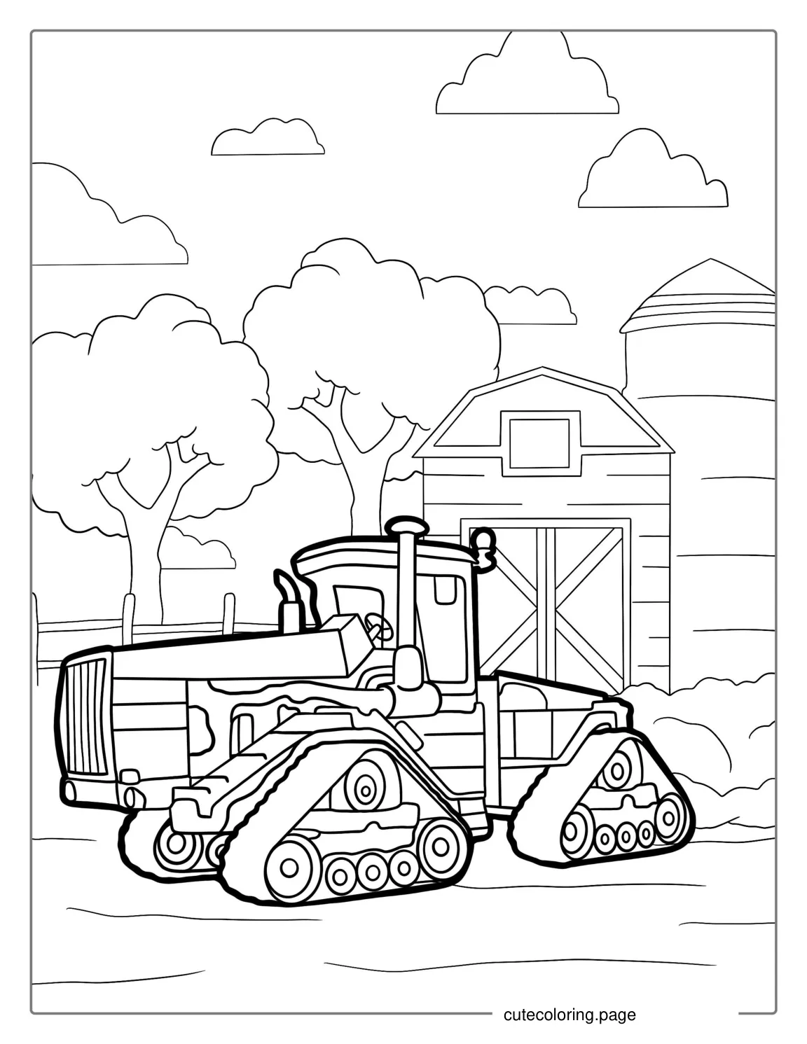 Jumbo Sized Tractor To Color coloring page