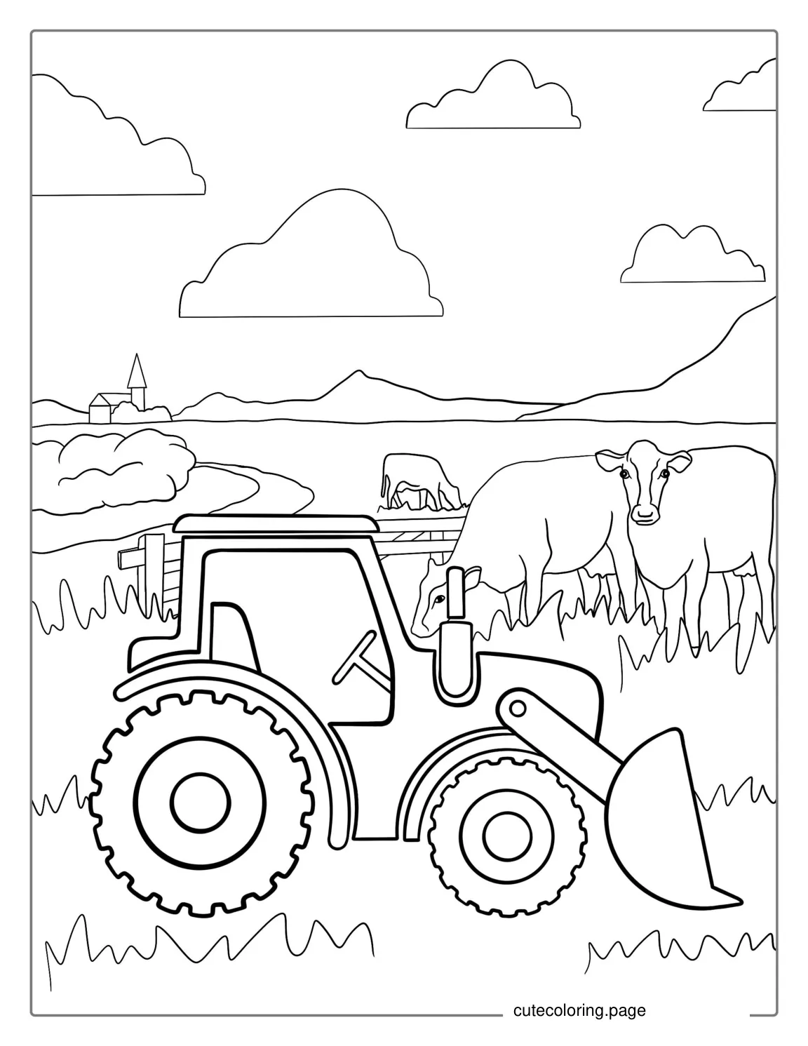 Tractor With Bucket Coloring Page coloring page