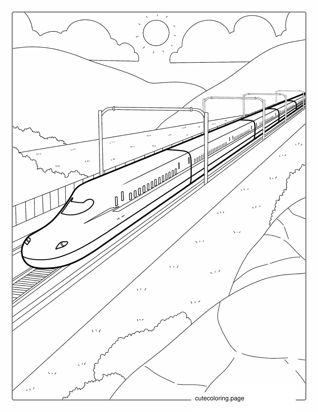 Bullet Train Coloring Page coloring page