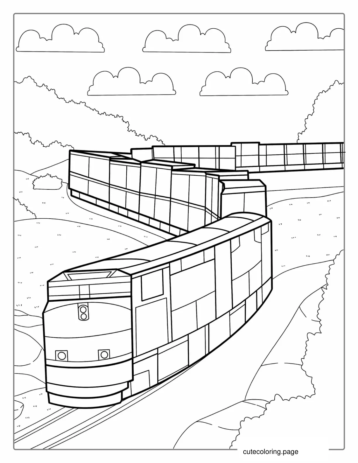 Diesel Freight Train Coloring Picture coloring page