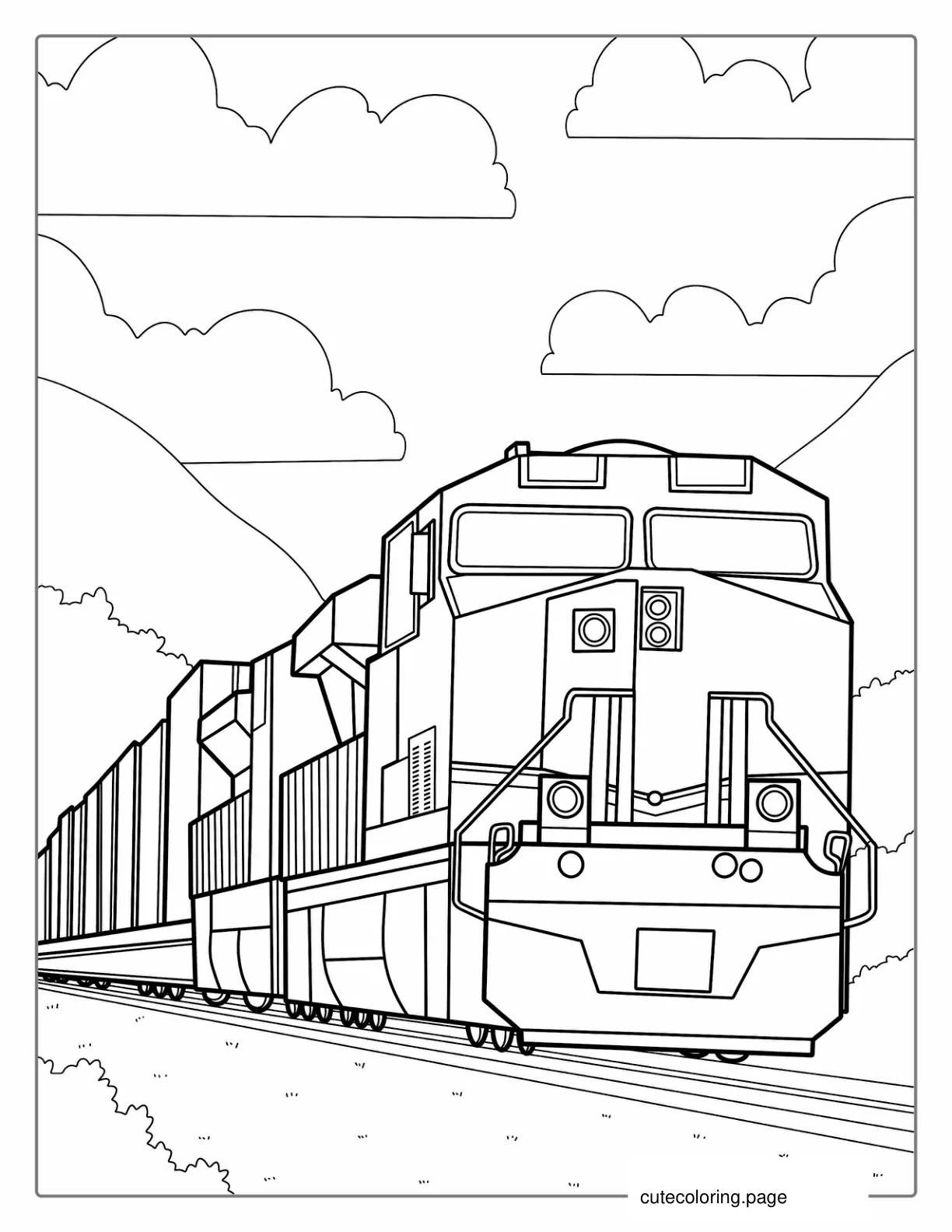 Freight Train Coloring Sheet coloring page