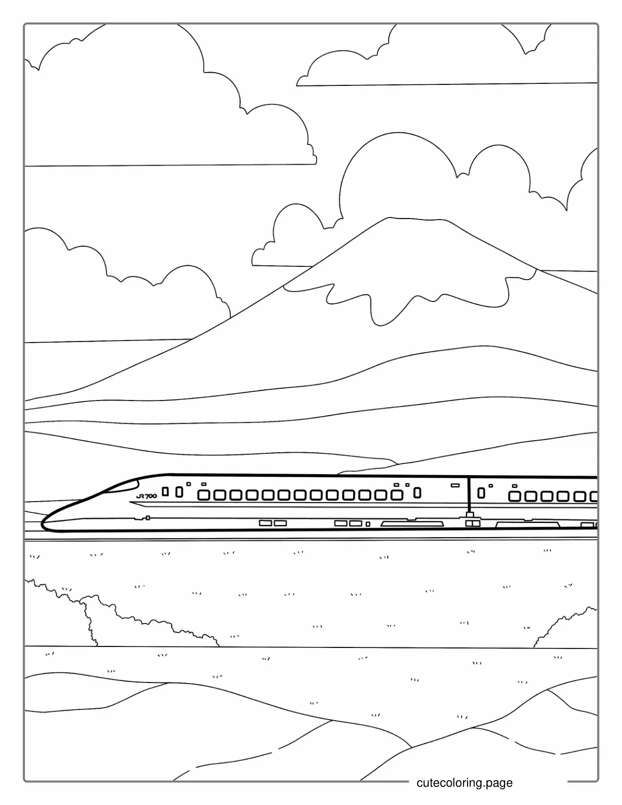 Japanese Bullet Train Coloring Page coloring page