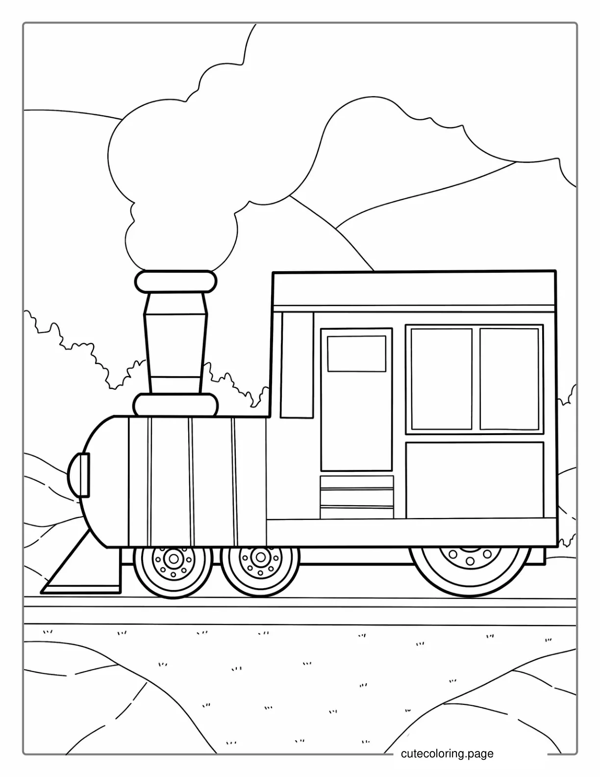 Locomotive Coloring Page For Kids coloring page