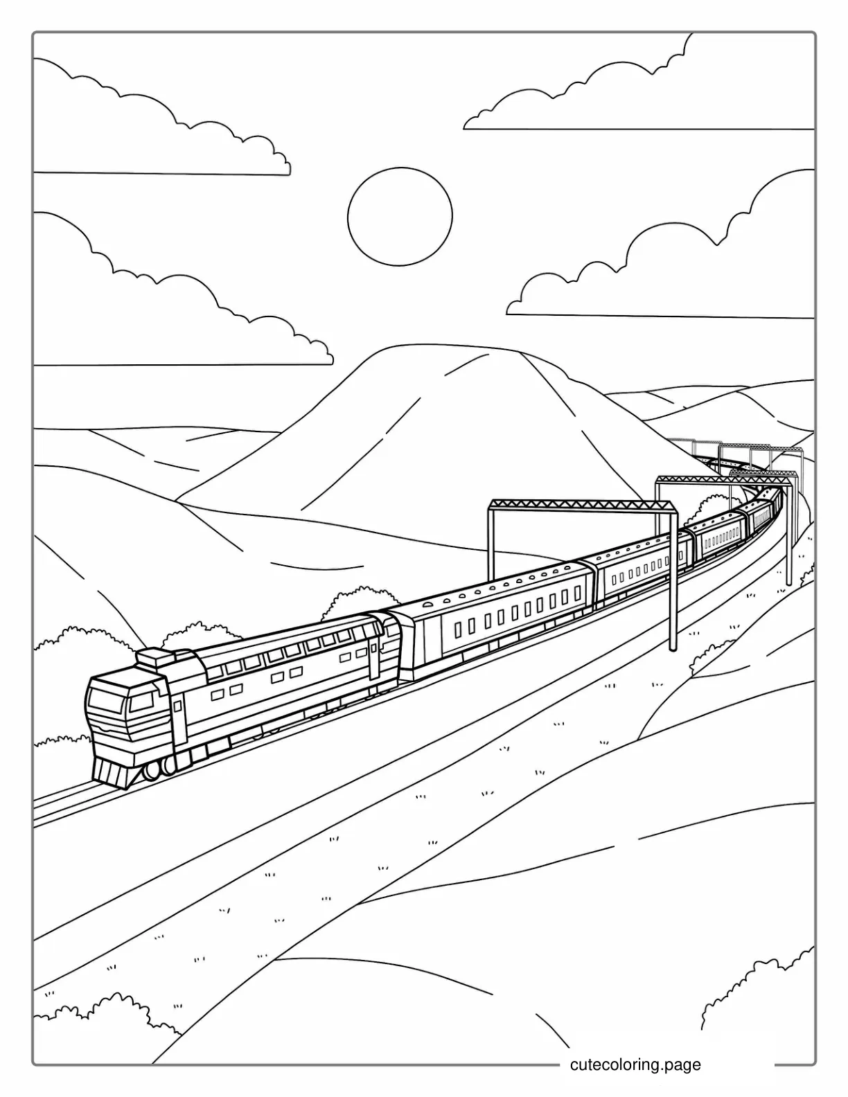 Passenger Train Coloring Picture For Kids coloring page