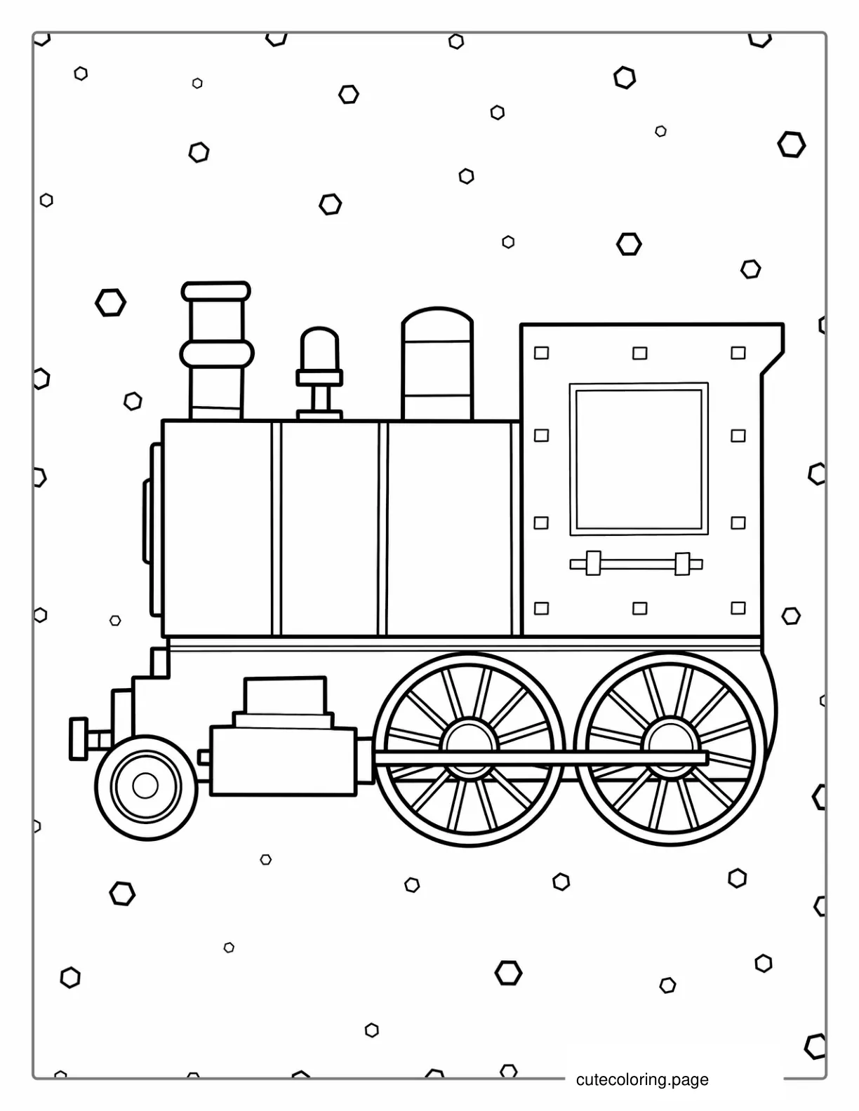 Simple 2D Train To Color For Preschoolers coloring page