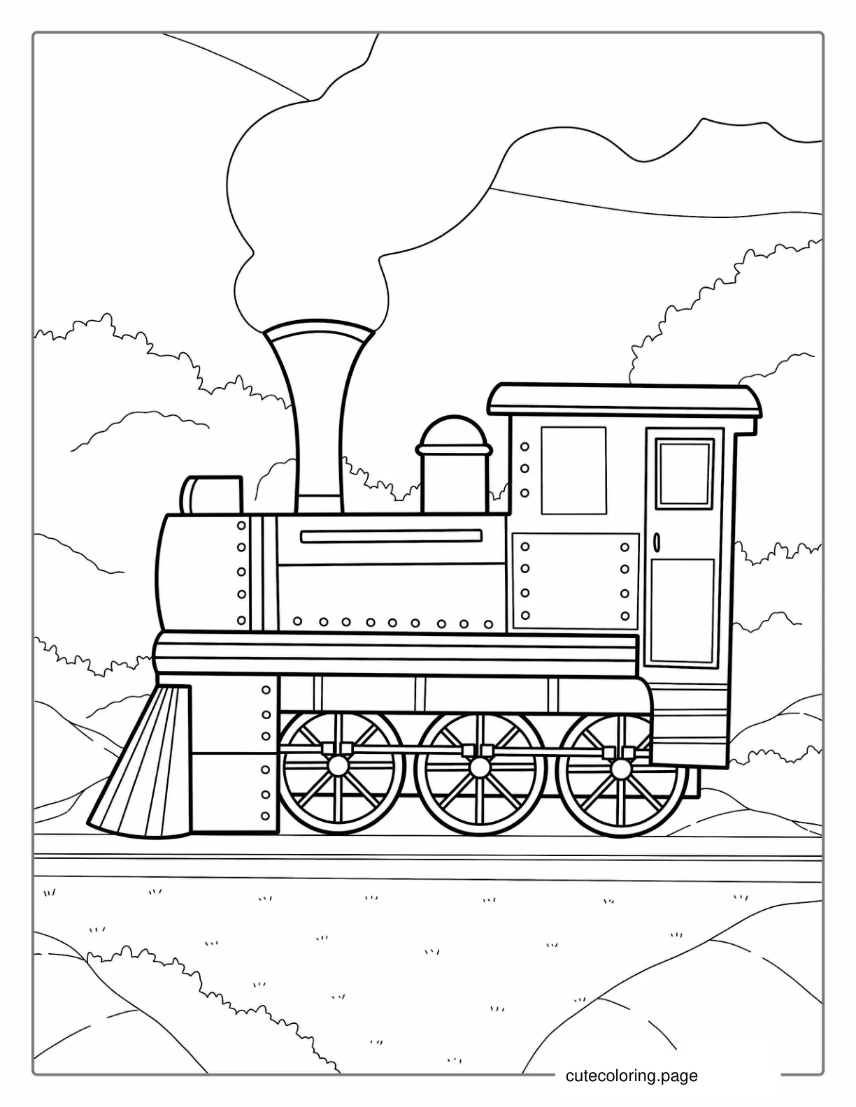 Steam Locomotive Coloring Sheet coloring page