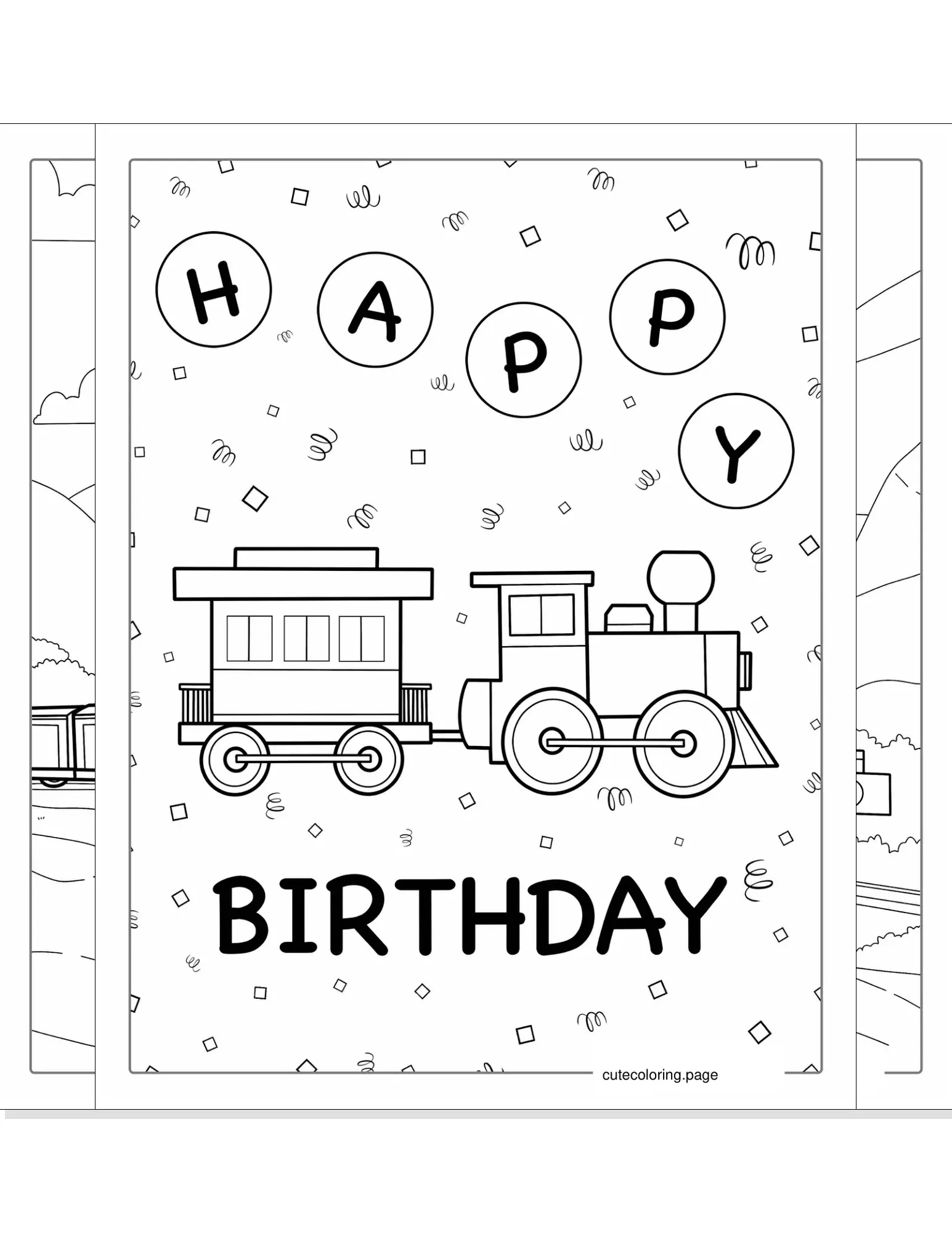 train coloring pages coloring page