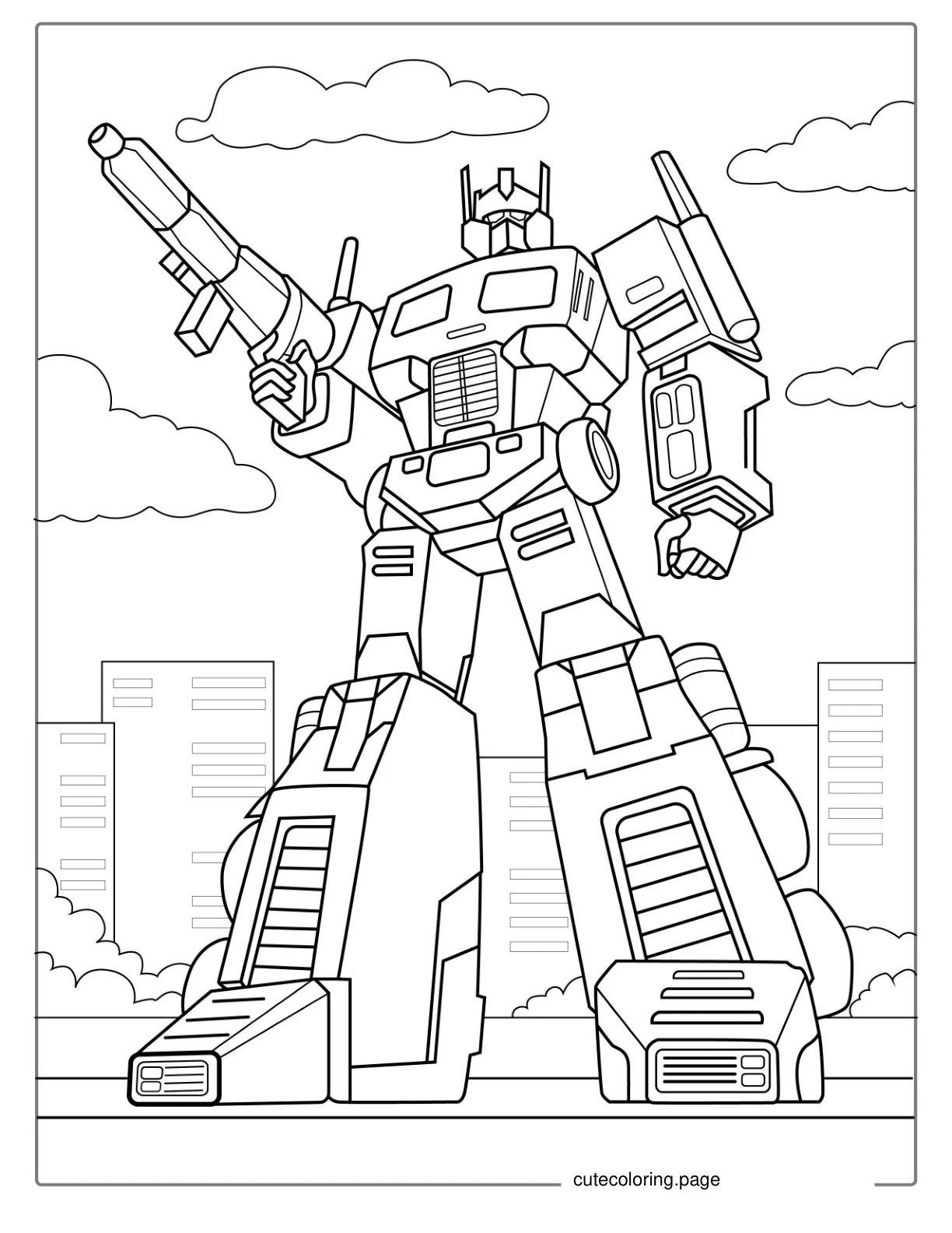 Coloring Page Of Optimus Prime Transformer coloring page