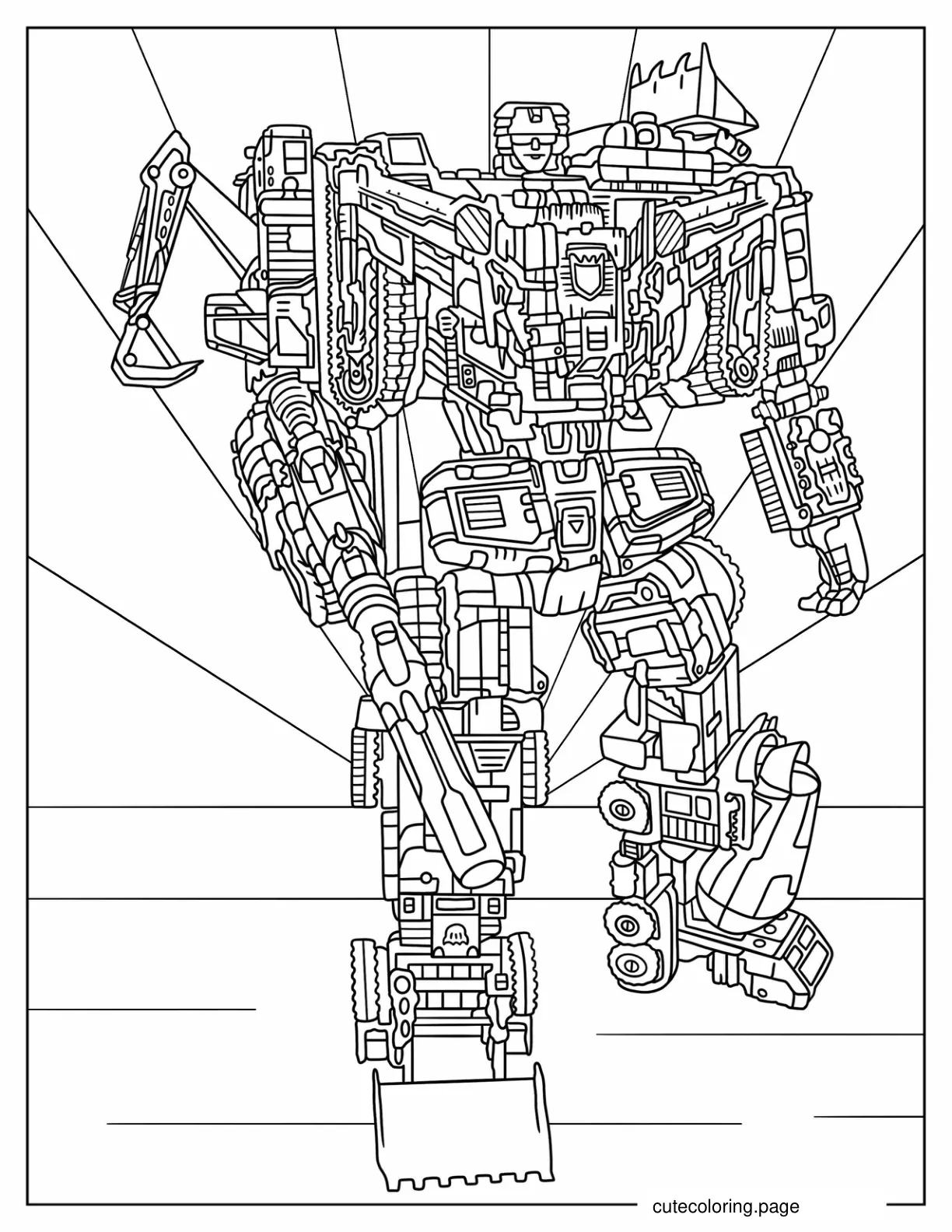 Detailed Long Haul In Autobot Form coloring page