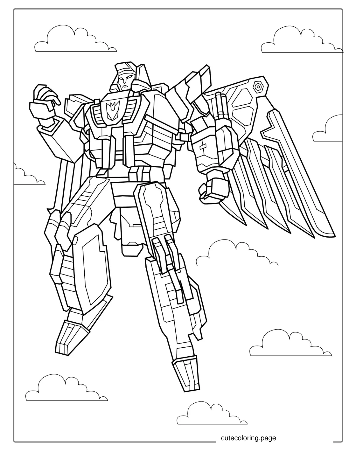 Divebomb Decepticon Coloring Picture coloring page