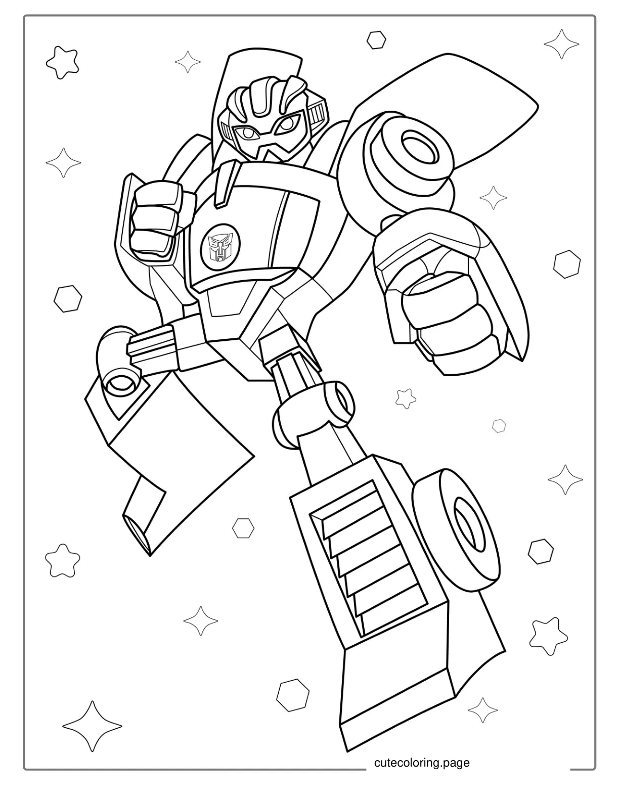 Easy Bumblebee Transformer Coloring Page For Kids coloring page