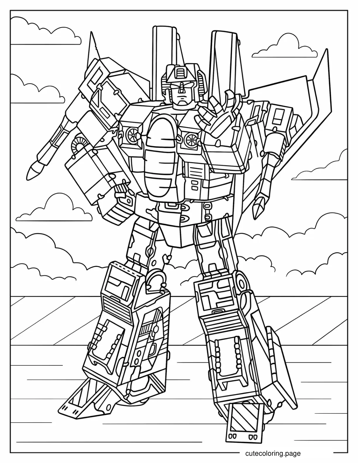 Easy Outline Of Starscream coloring page