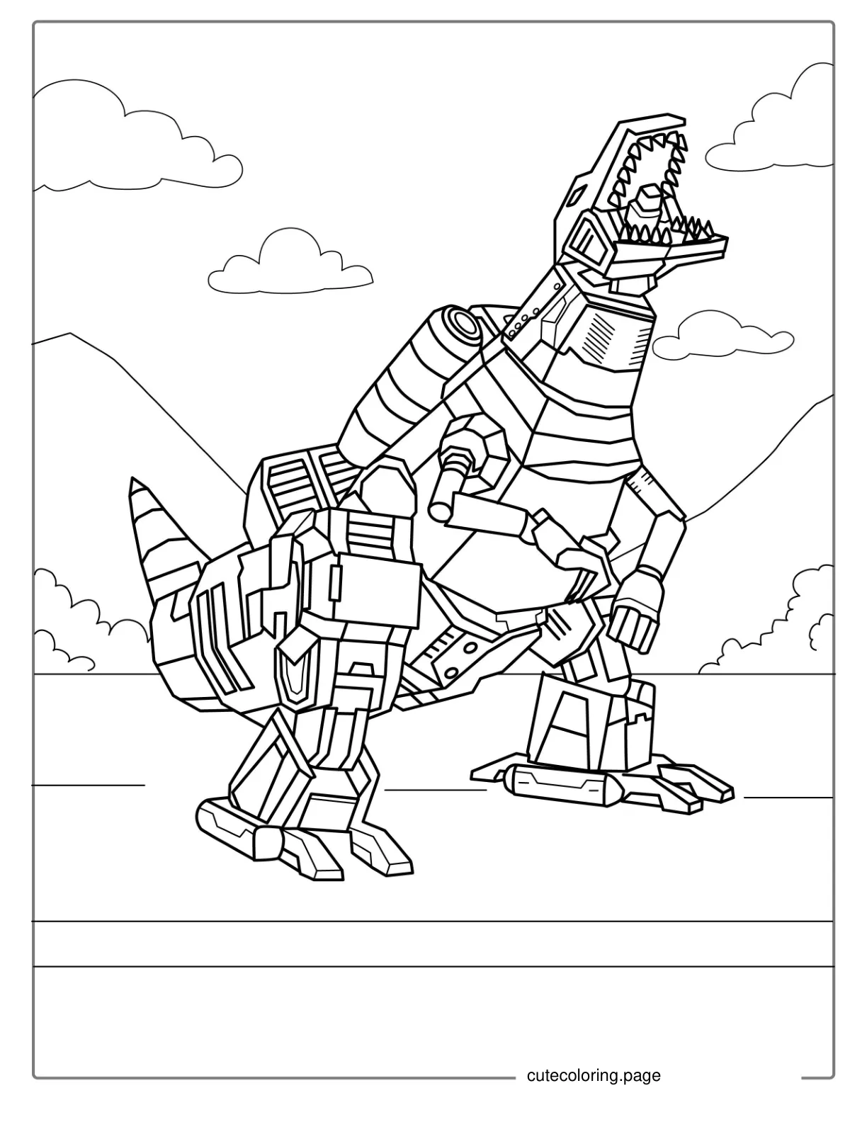 Grimlock Transformer Coloring Sheet coloring page