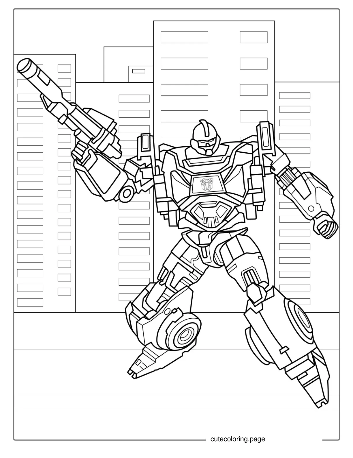 Ironhide Transformer Coloring Picture coloring page