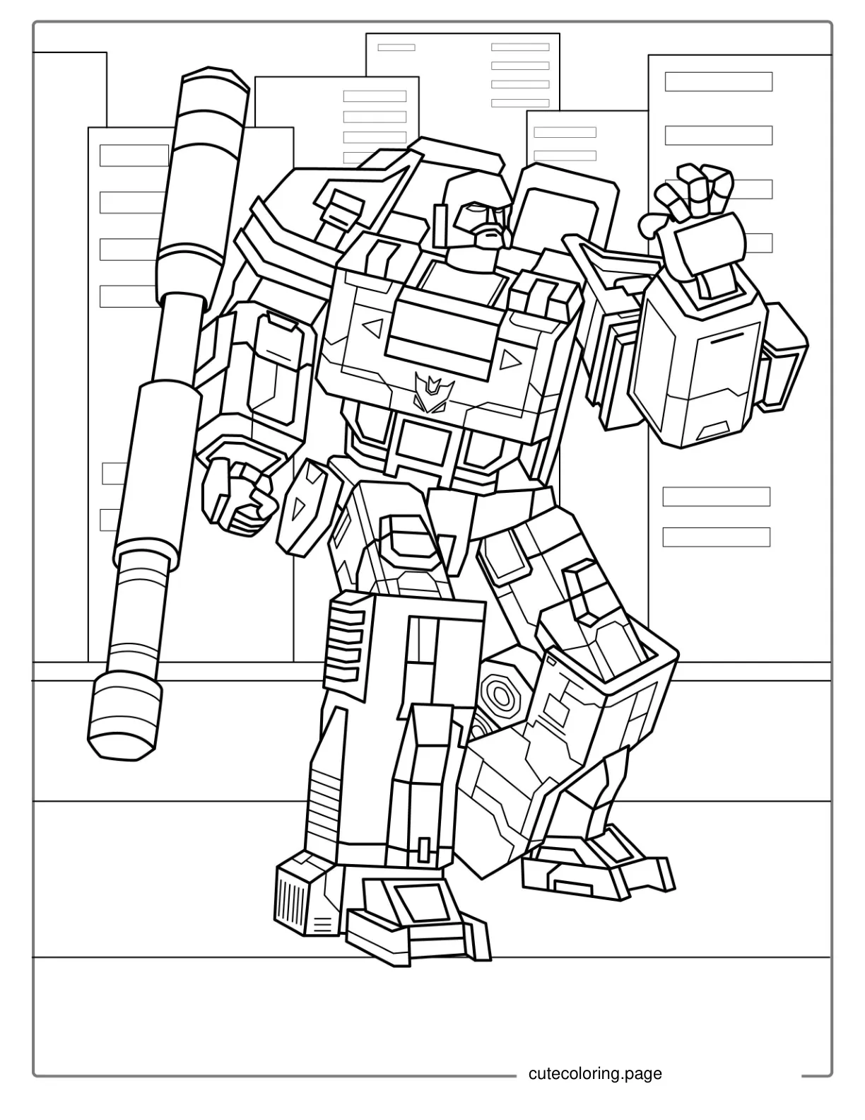 Megatron Coloring Page For Kids coloring page