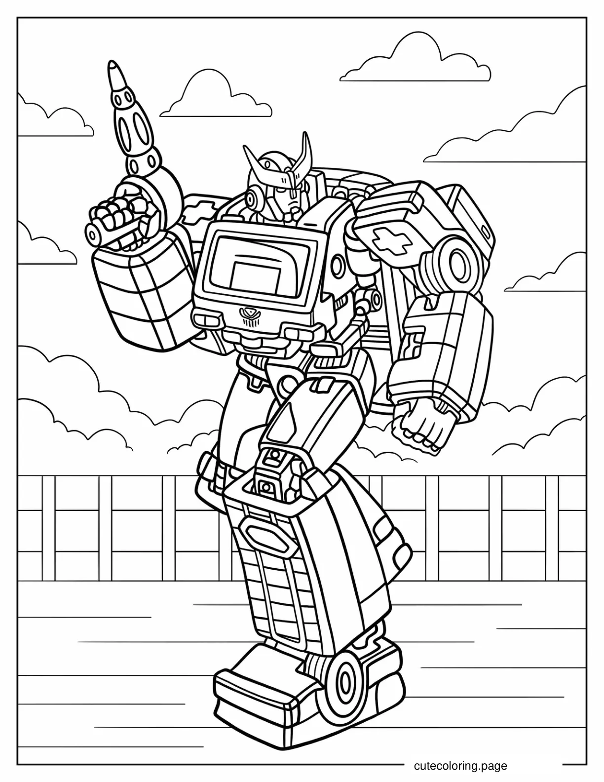 Ratchet From Transformers Cartoon coloring page