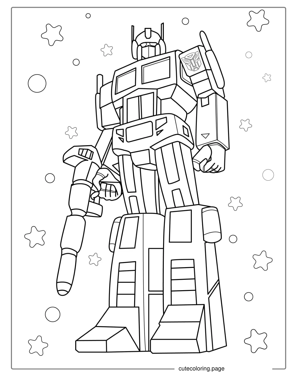 Simple Outline Of Optimus Prime Coloring Page coloring page