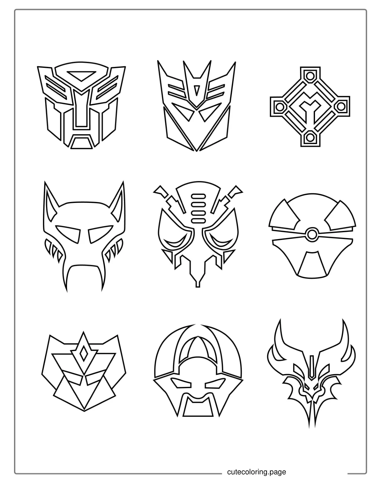 Transformers Insignia Coloring Page coloring page