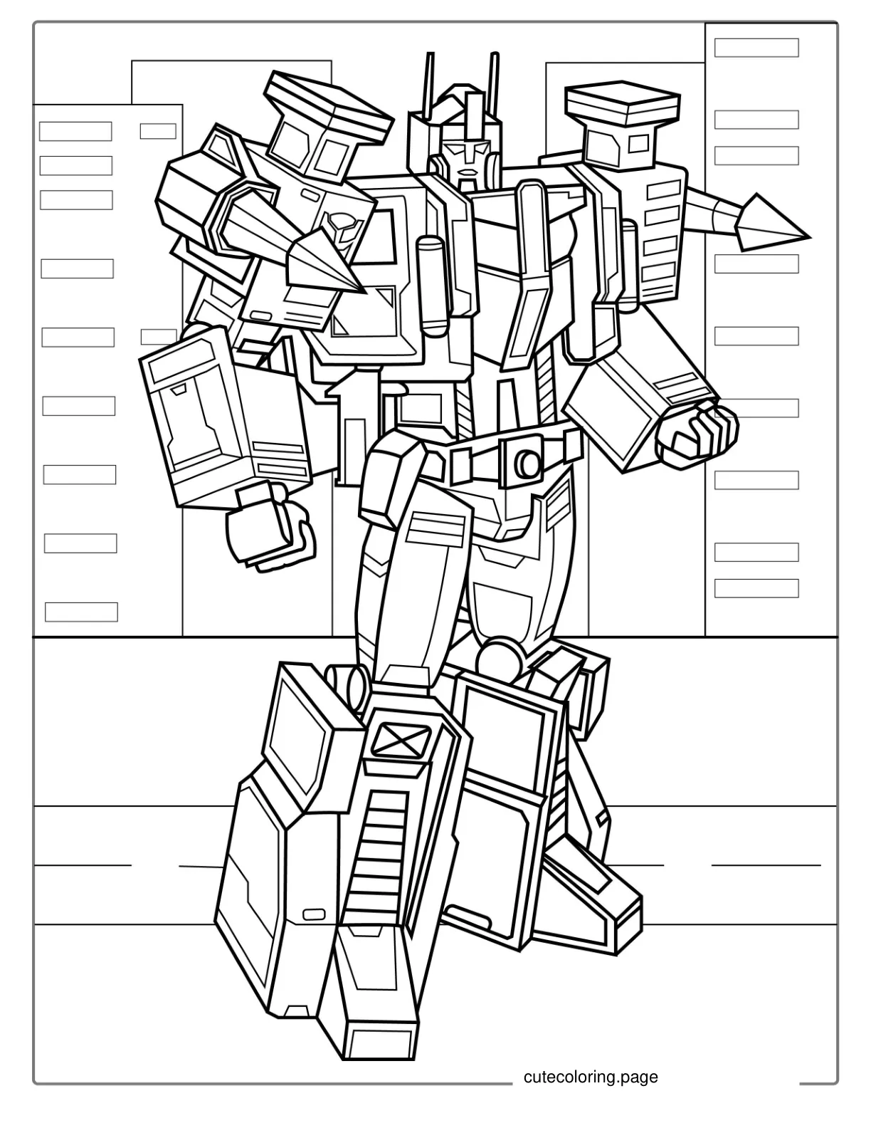 Ultra Magnus Transformer Coloring Sheet coloring page