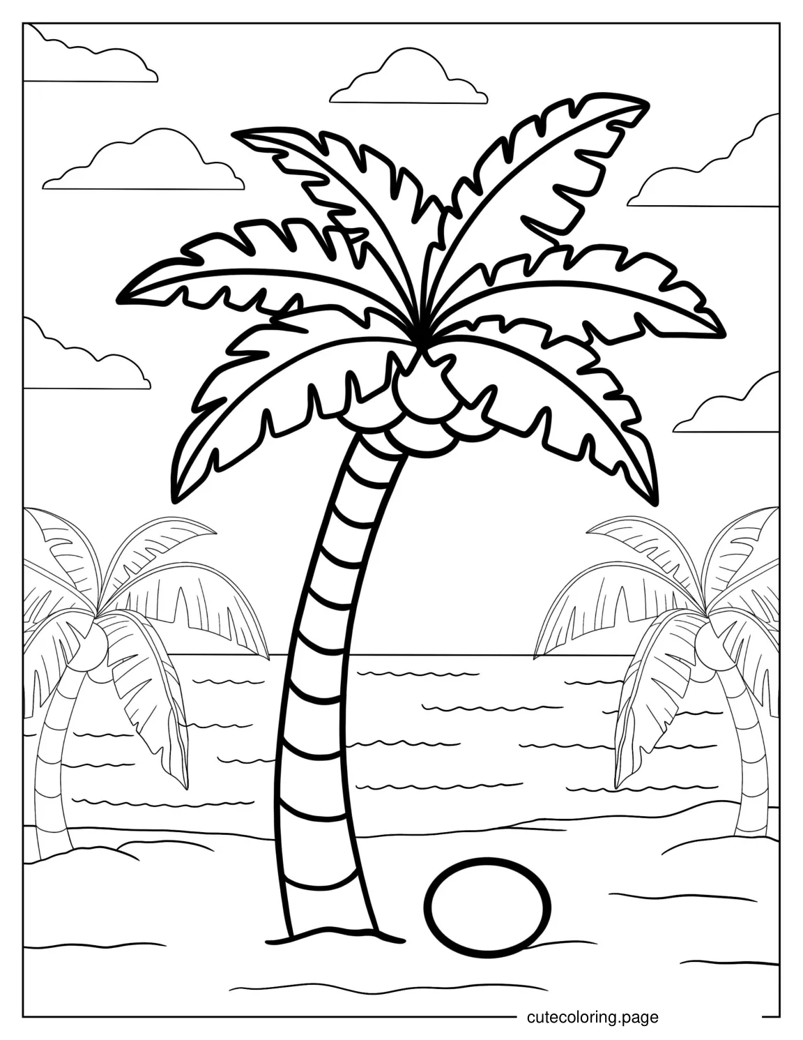 Coconut Tree Coloring Page coloring page