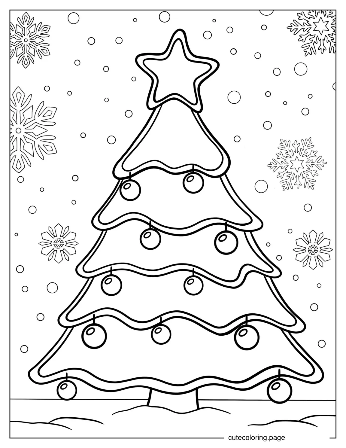 Coloring Page Of a Christmas Tree coloring page