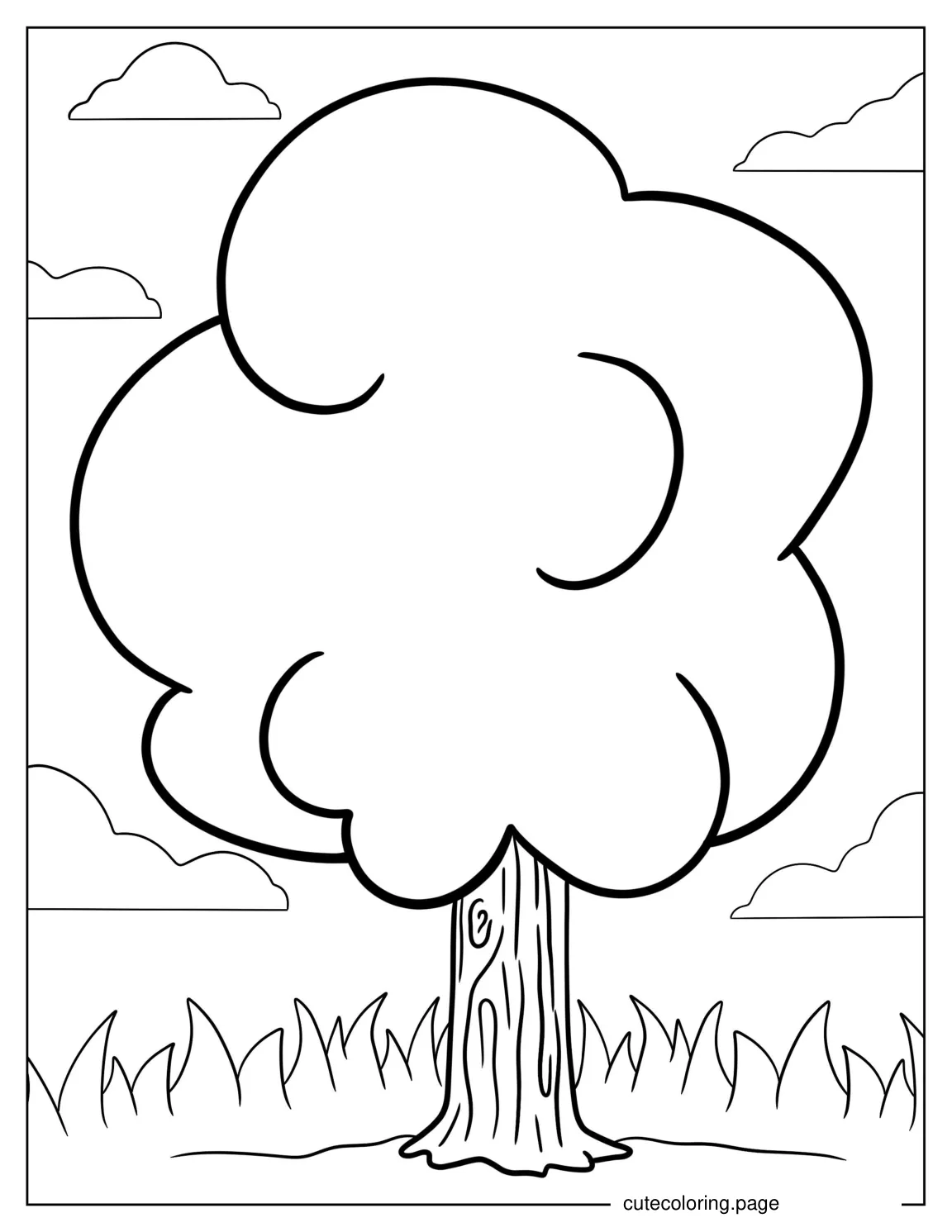 Easy Outline Of a Tree For Preschoolers To Color coloring page