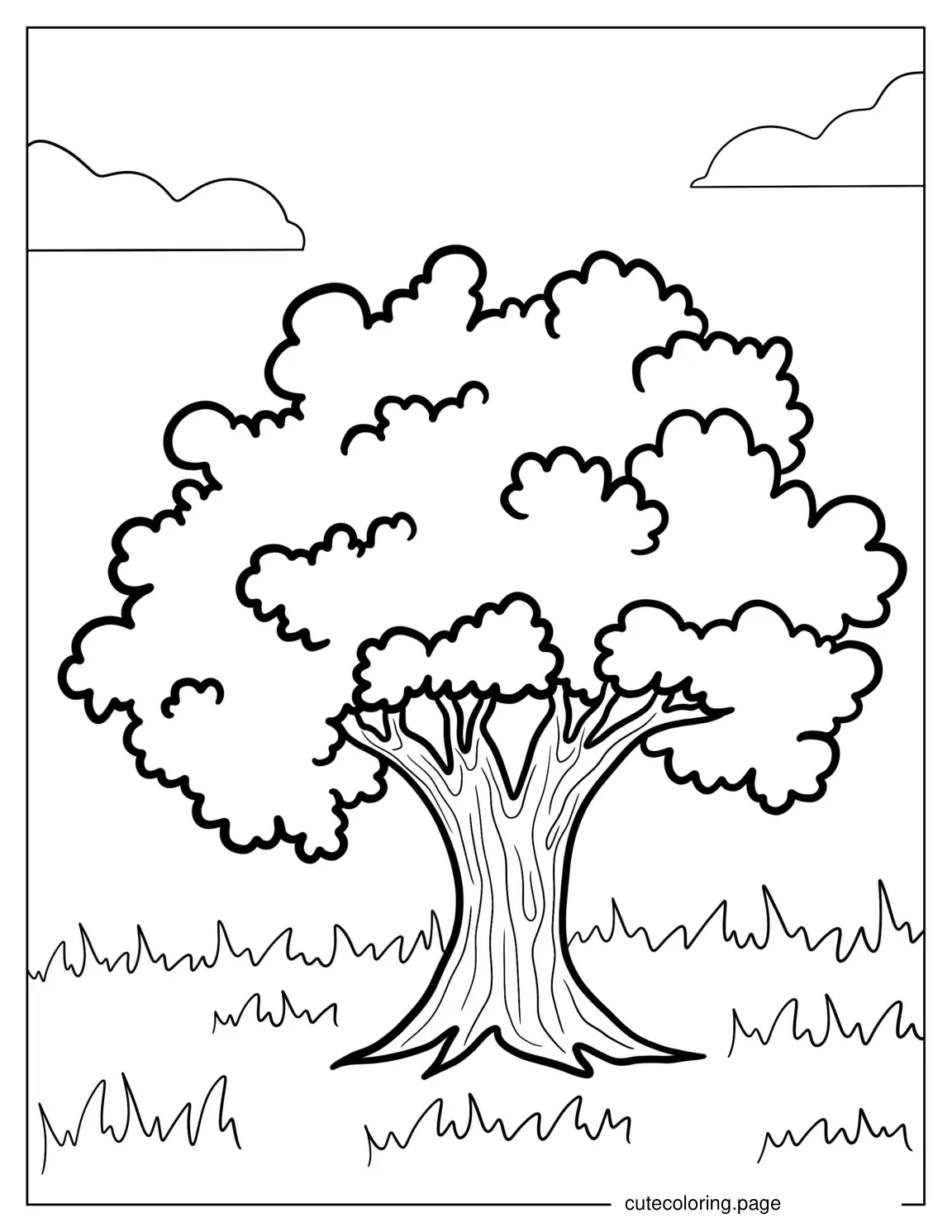 Easy White Ash Tree To Color coloring page