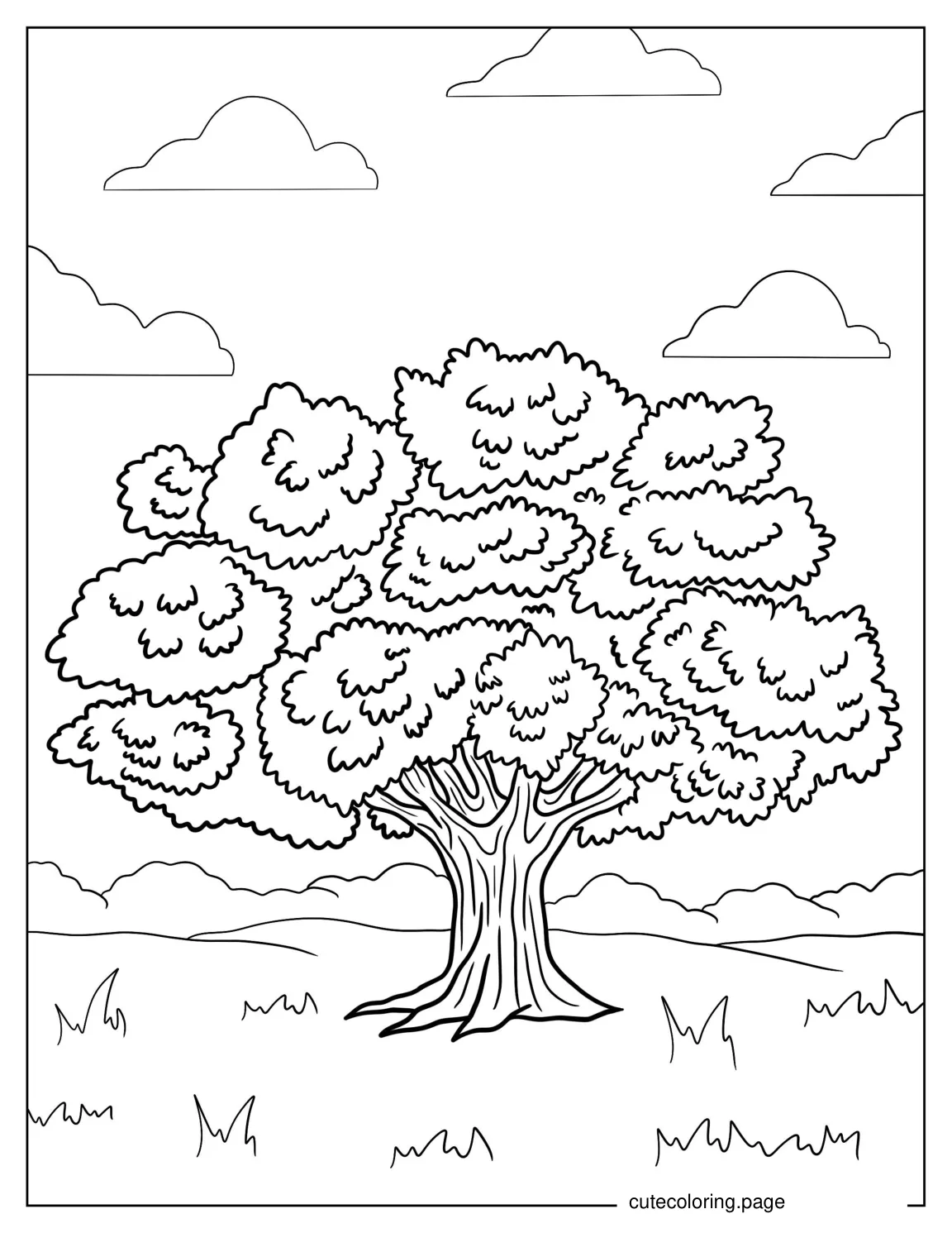 Elm Tree Coloring Sheet coloring page