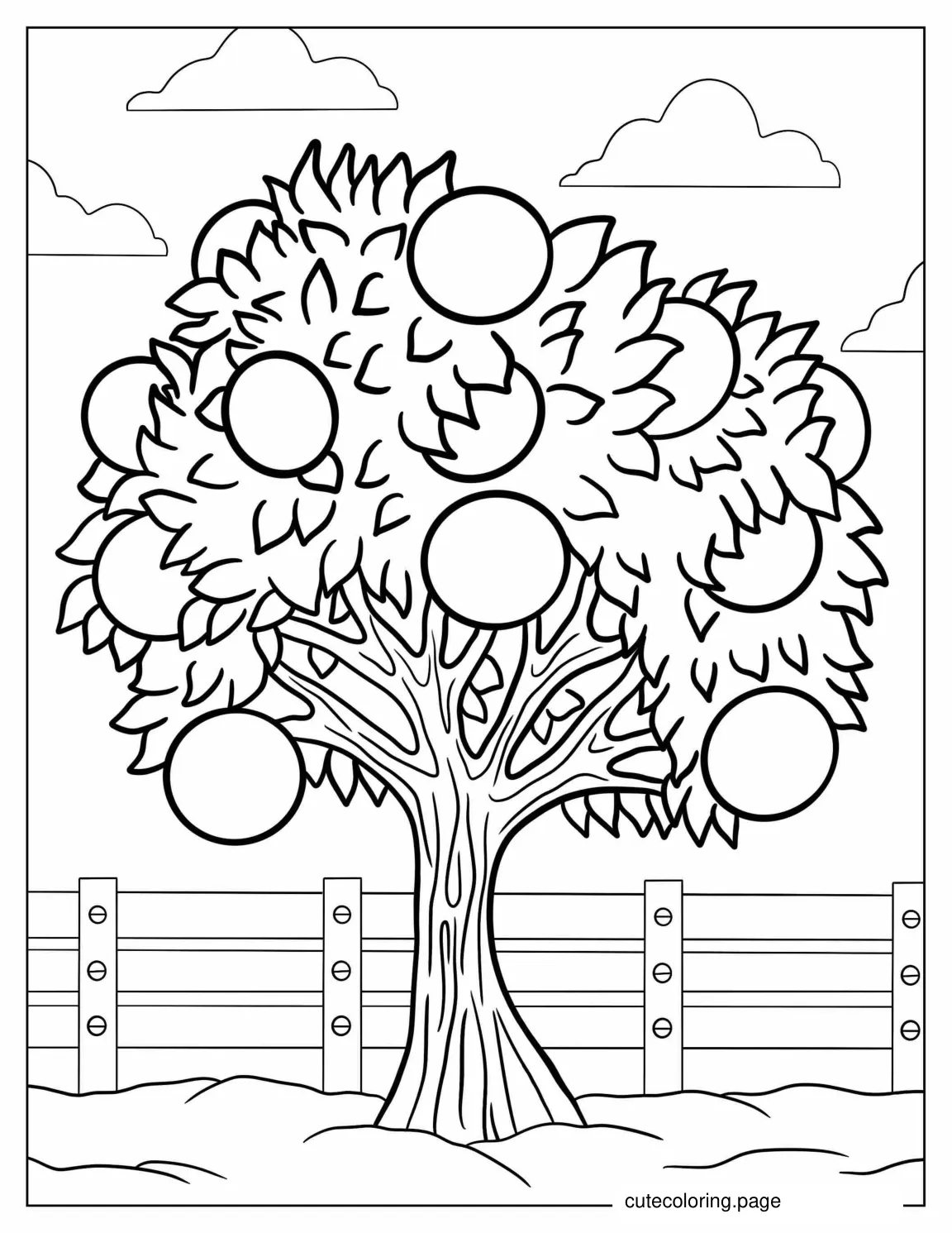 Orange Tree Coloring Page coloring page