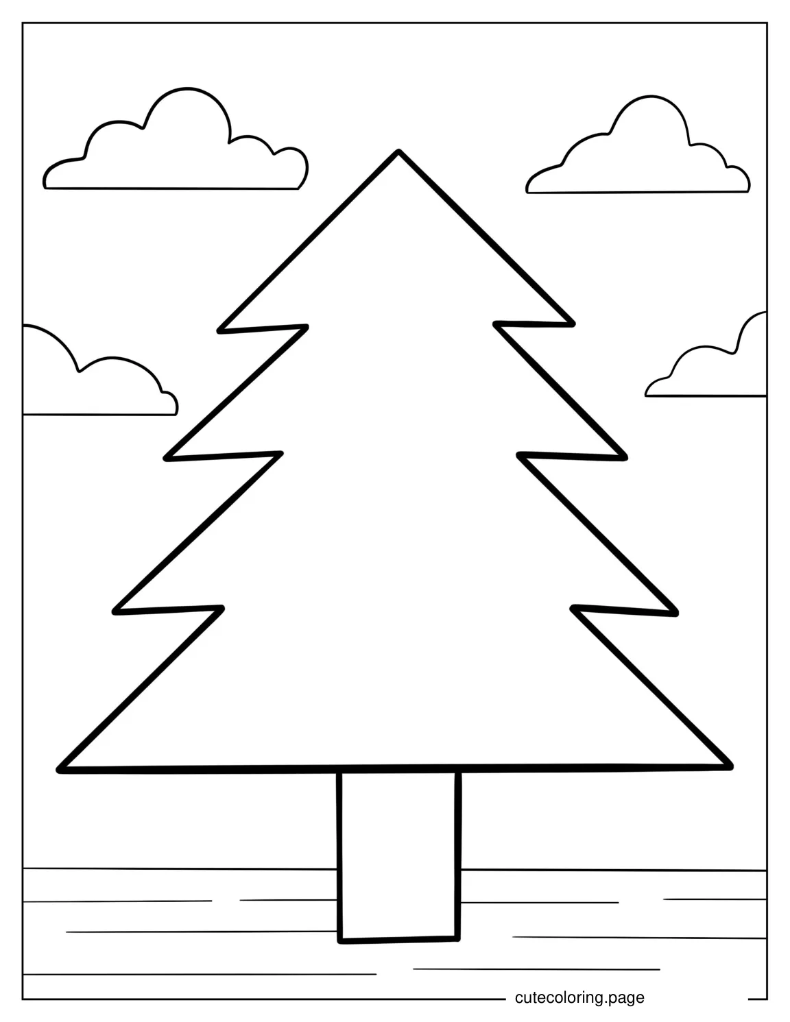 Simple Outline Of a Tree For Preschoolers coloring page