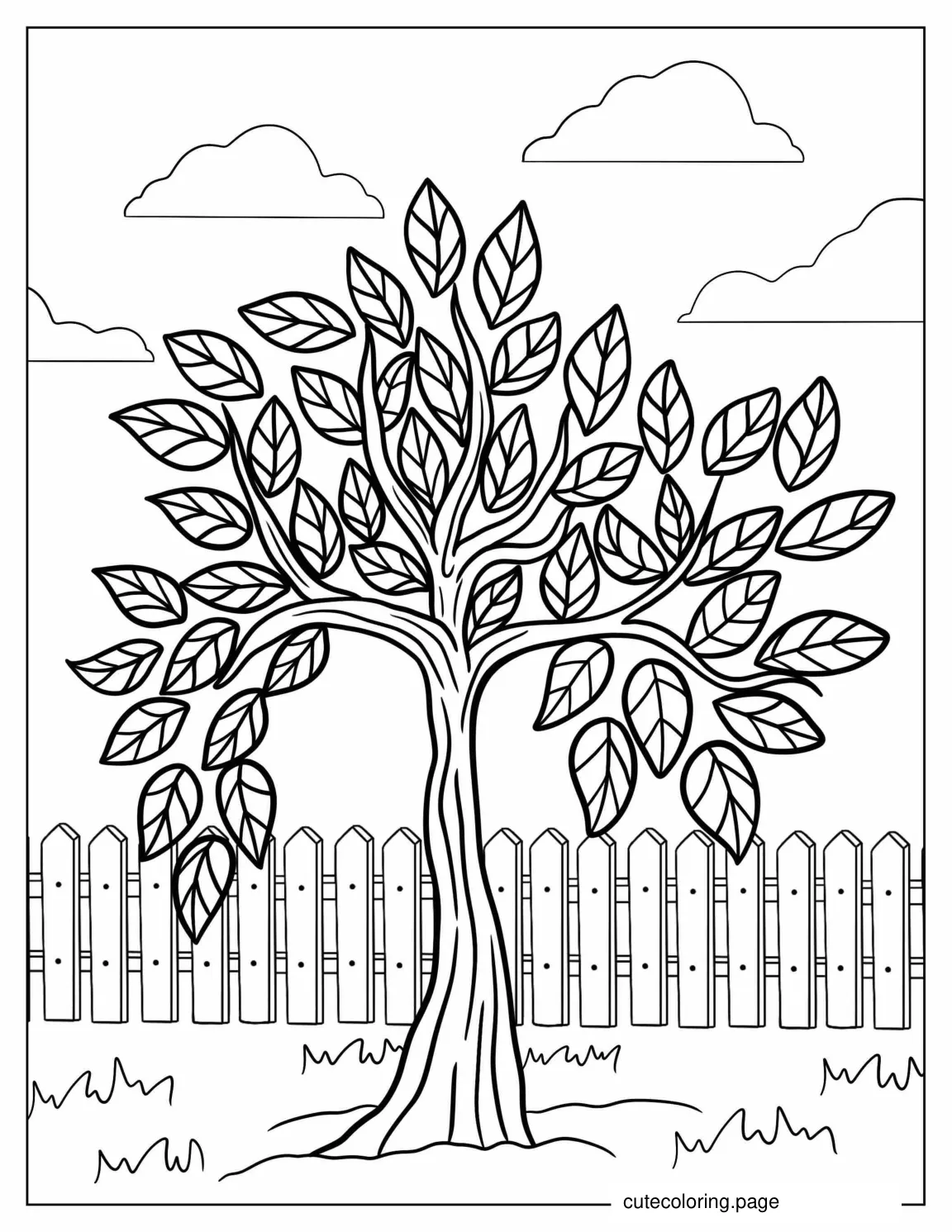 Tree Coloring Page For Kids coloring page