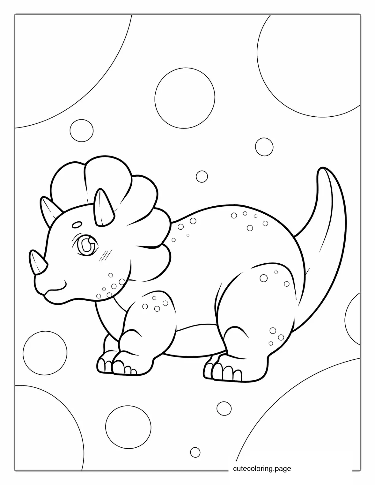 Baby Triceratops Coloring Sheet For Kids coloring page